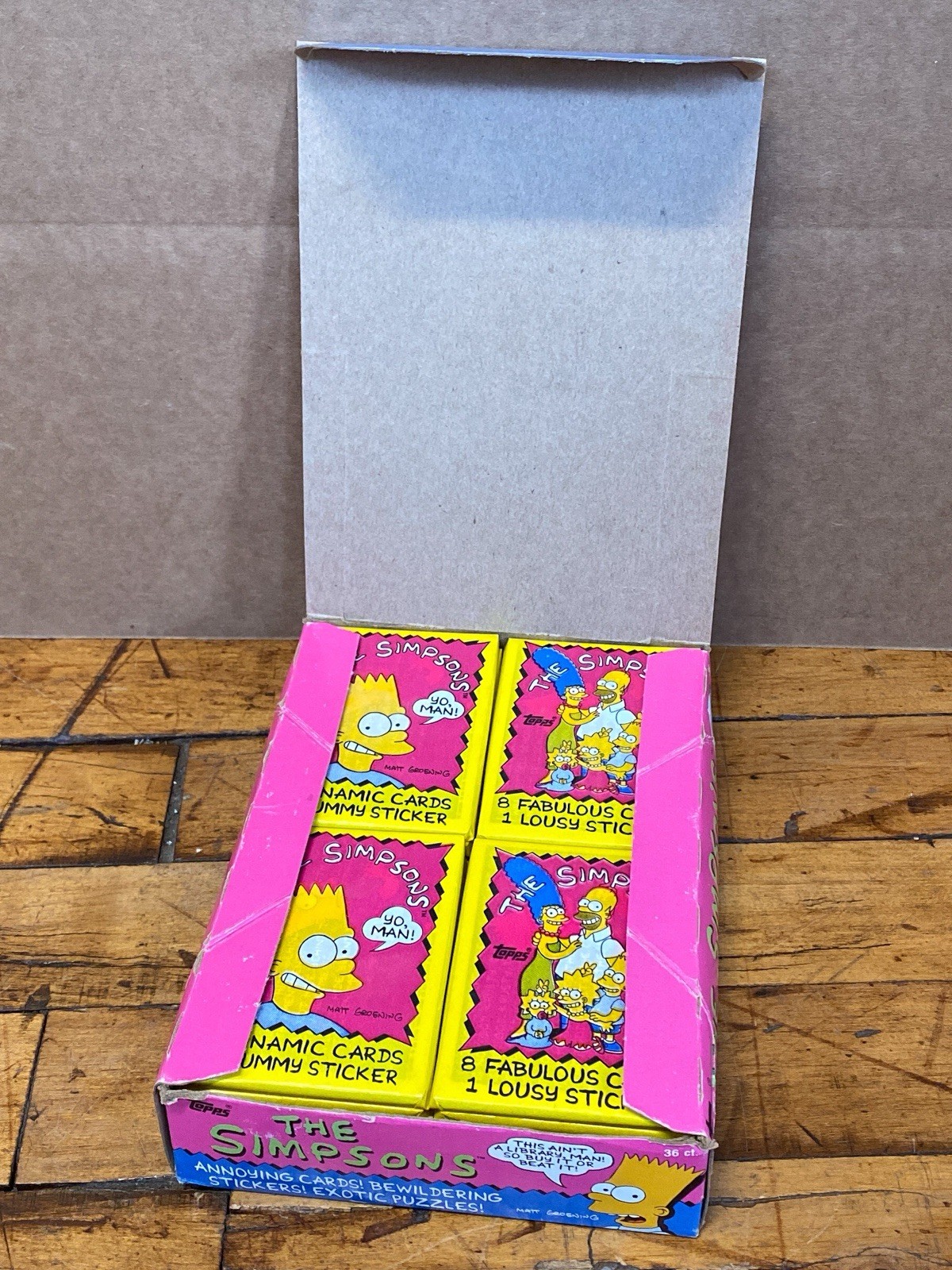 1990 Topps The Simpsons Trading Cards Factory Sealed Wax Box 36 Packs NOS