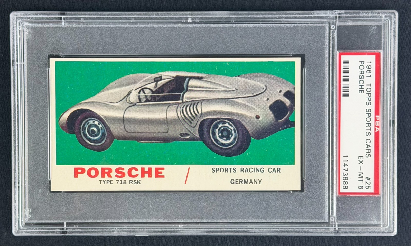 1961 Topps Sports Cars #25 Porsche PSA 6 *Low POP- Only 25 Graded Higher*