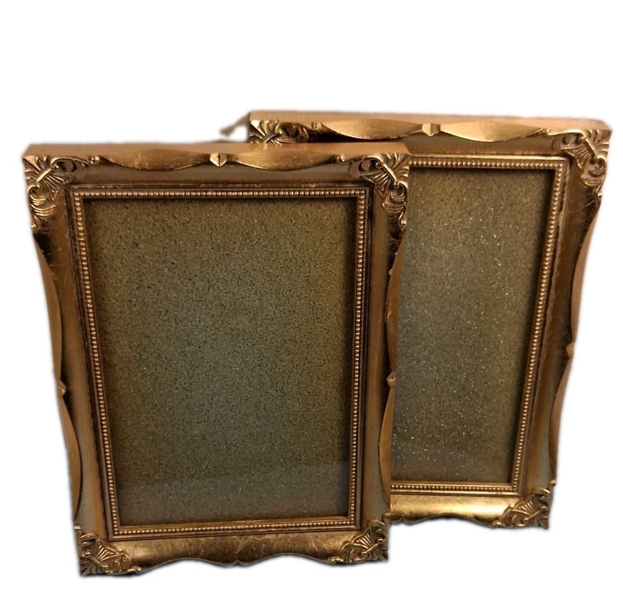 Pair Connoisseur Gold Leaf Hand Applied 4x6 Picture Frames (6x8)