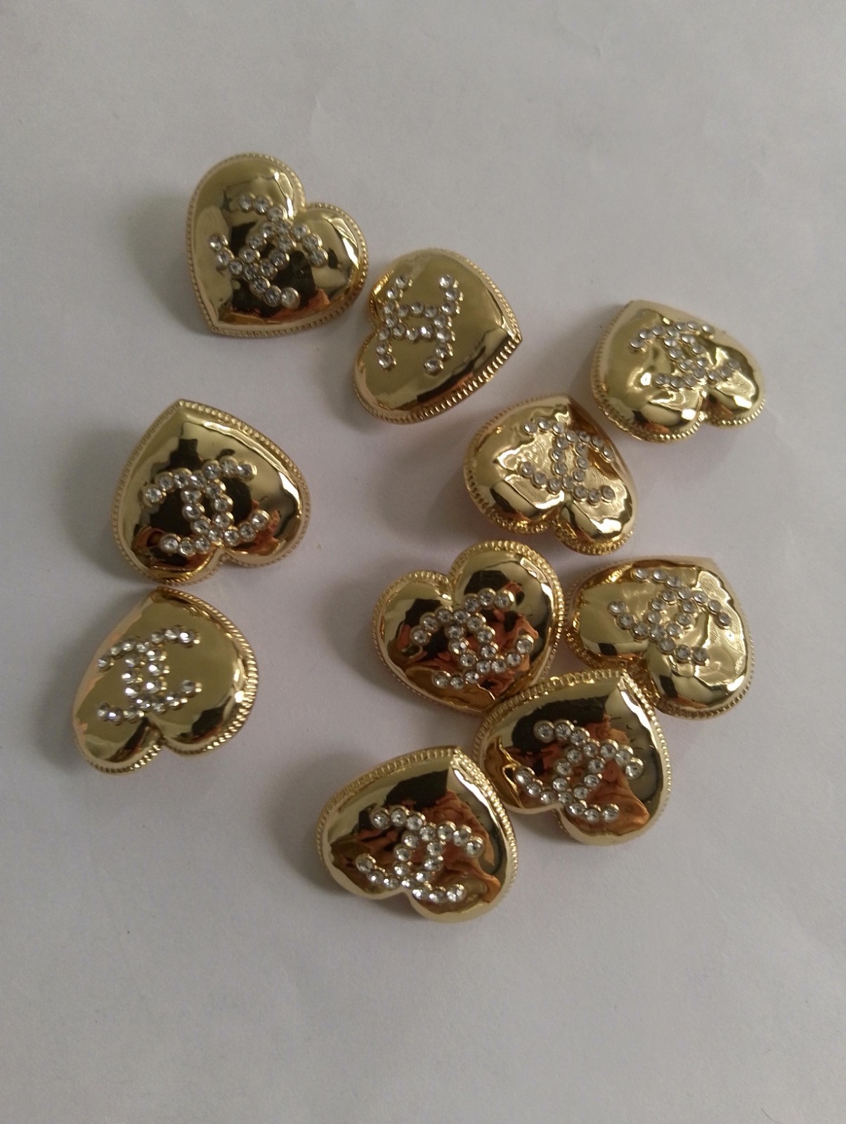  Lot Of 10  22Mm Designer Cc Vintage Button Gold Tone Chanel  BUTTONS