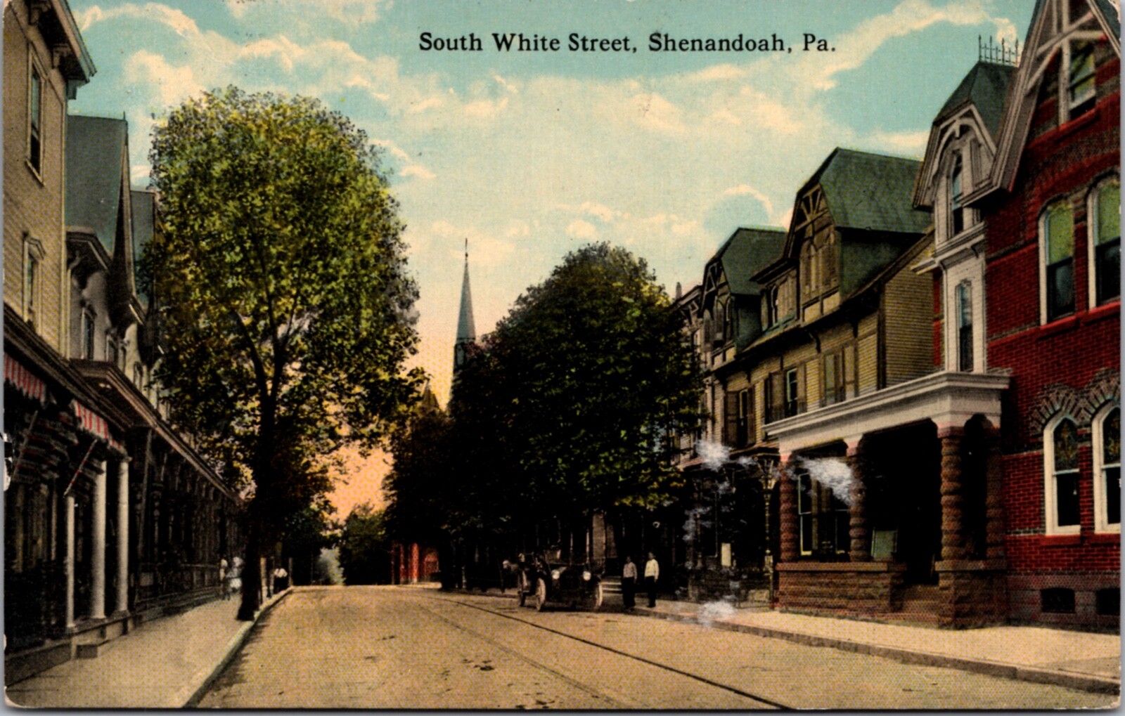 Postcard South White Street in Shenandoah, Pennsylvania