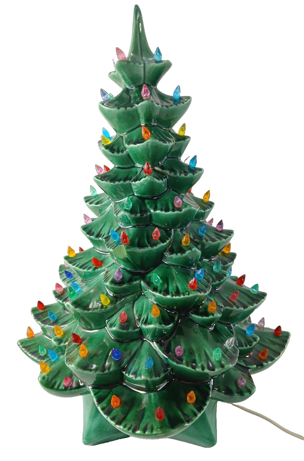 Vintage 1976 Lighted Ceramic Christmas Tree 18\