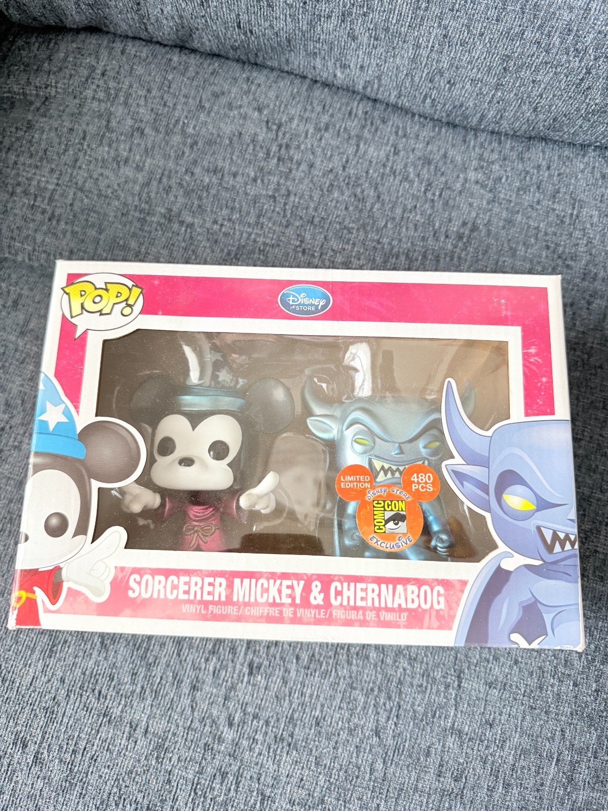 Funko Pop - 2 Pack Metallic Sorcerer Mickey & Chernabog SDCC 480 LE - New