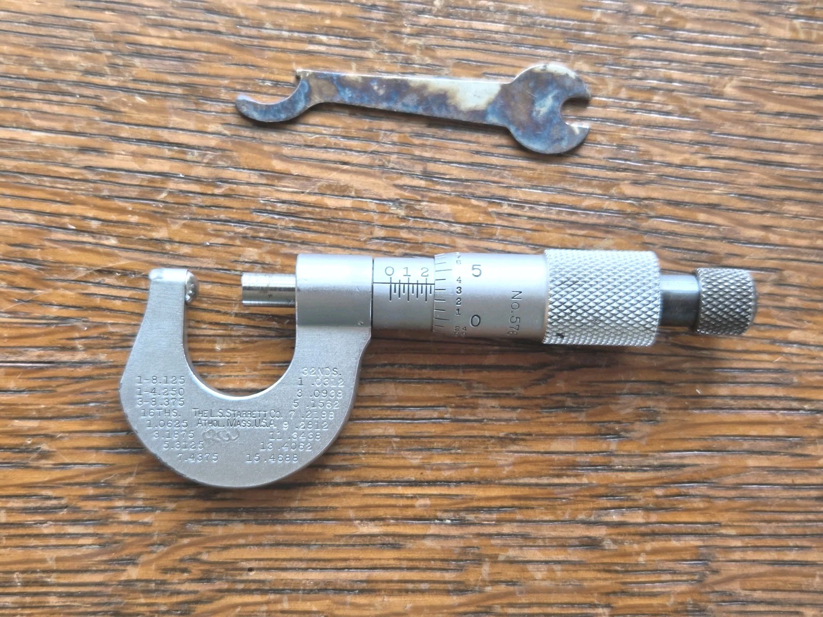 Starrett No. 576R Rounded Anvil Micrometer 0-1/2