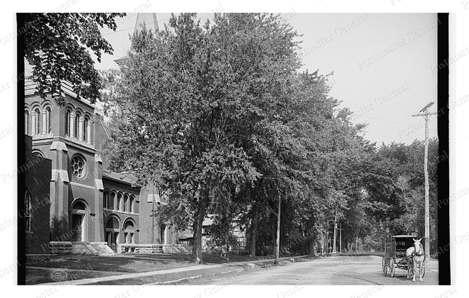 Plattsburgh New York Oak Street Standard Postcard COPY RPPC