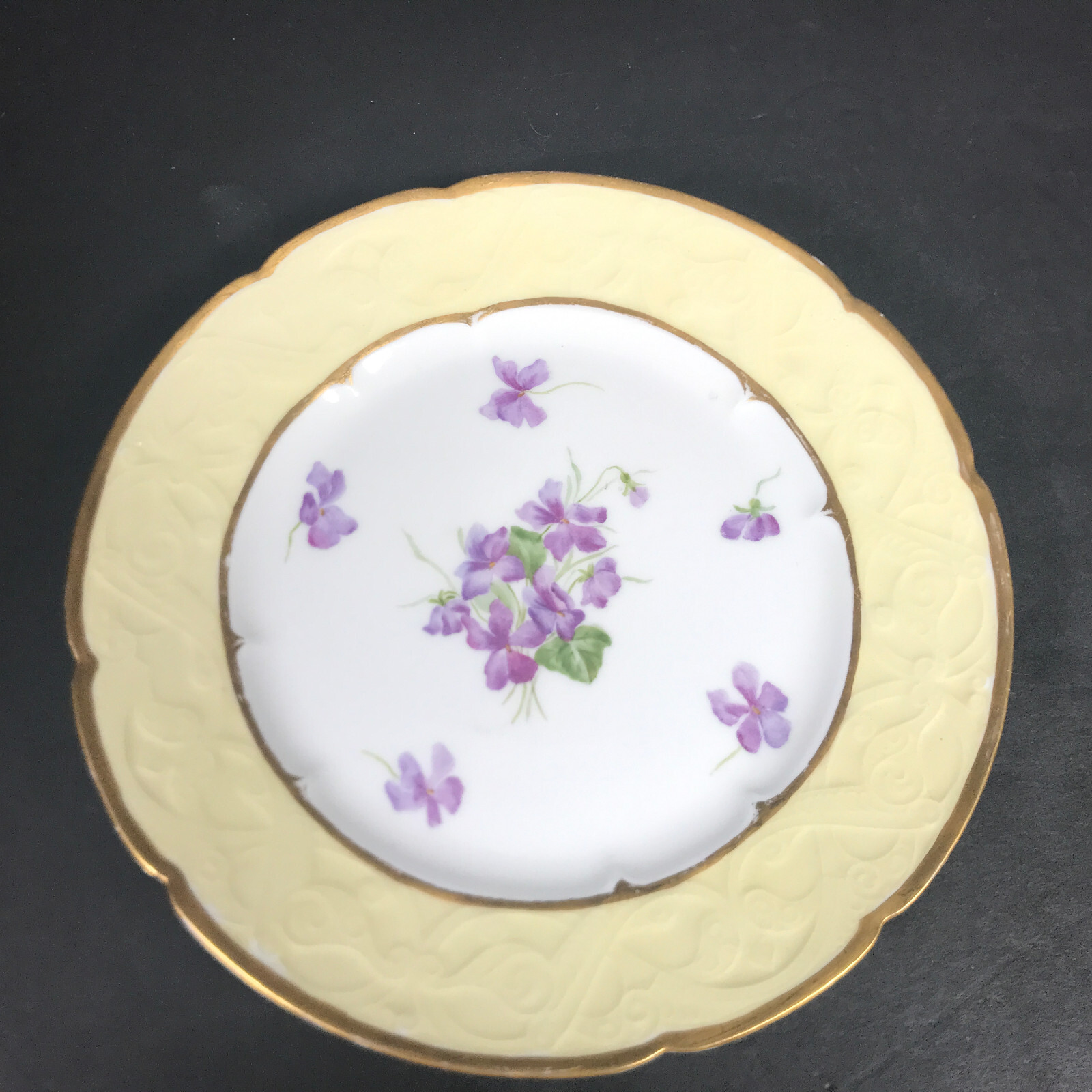 Antique D & Co Limoges Floral Plate France Delinieres Hand Painted cabinet plate