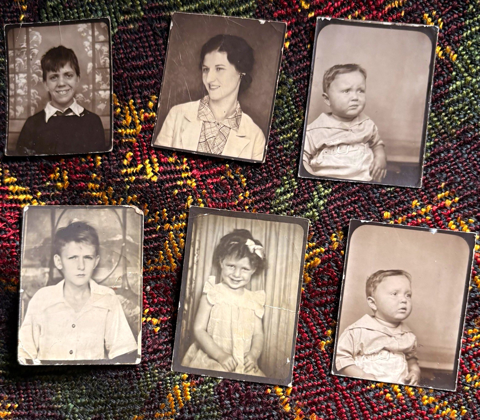 Lot of 6 Vintage Black & White Portrait Photographs Children/Infants & Women