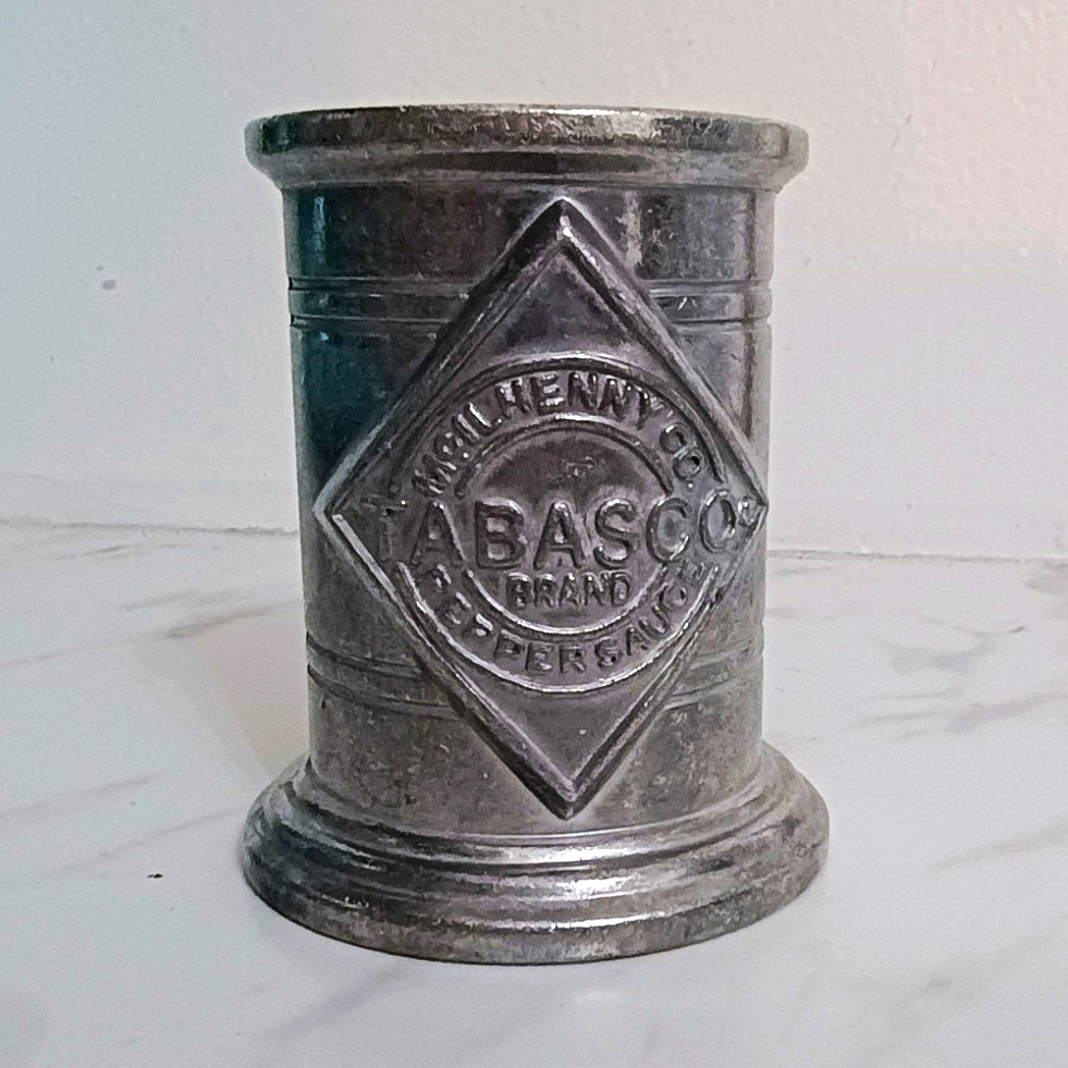 Tabasco Breweriana Pewter-Tone Tabasco Caddy Metal Vintage Collectable