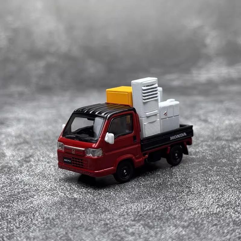 MotorHelix 1/64 Honda ACTY Truck Town Diecast Model Car Blue/Red Gifts Display