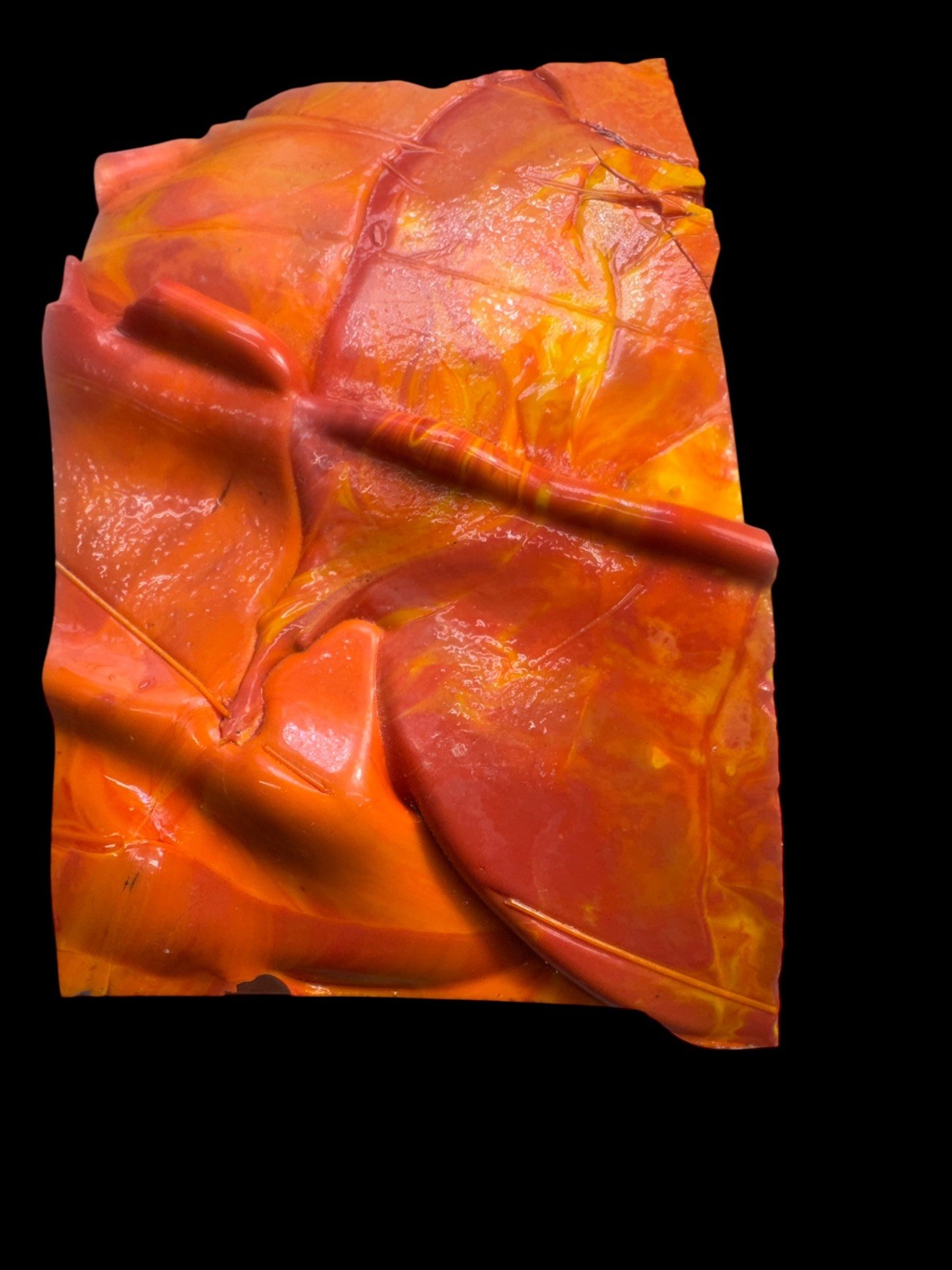 One solid piece rosarita rough red,orange, and yellow stripes 