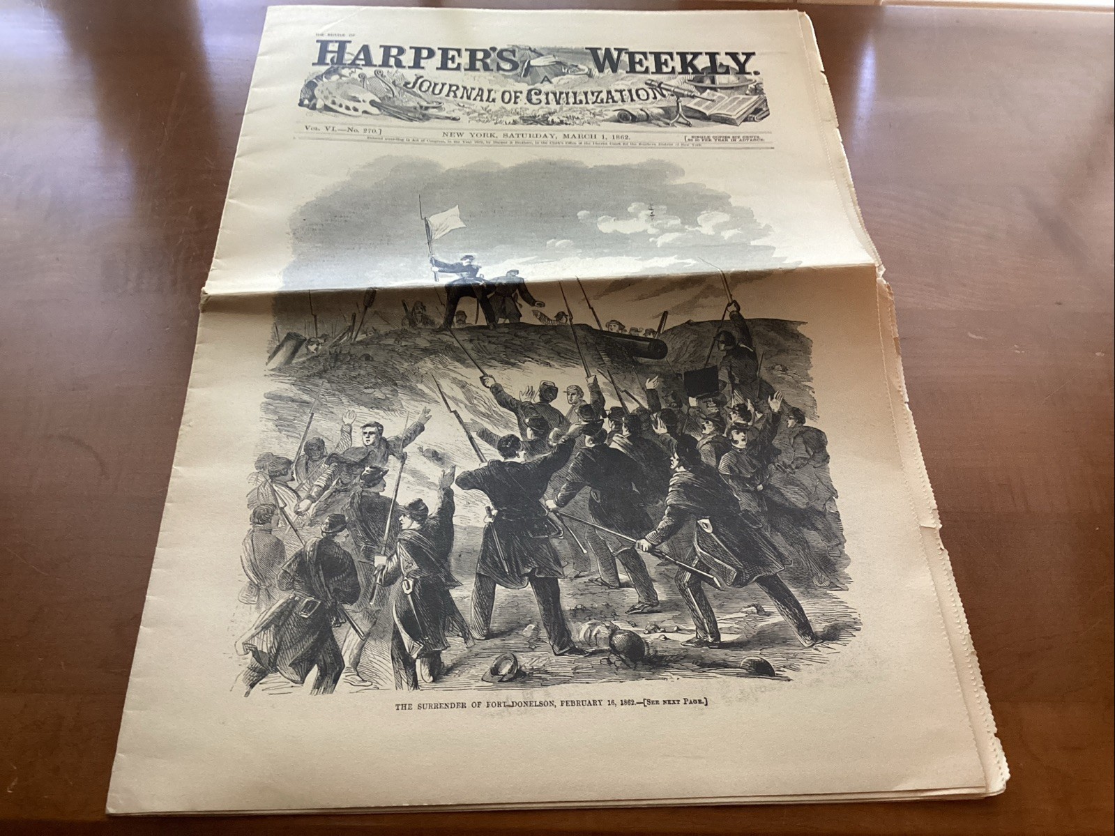 Reissue Harper’s Weekly March 1, 1862 Edition Vol. VI -No. 270 Fort Donelson