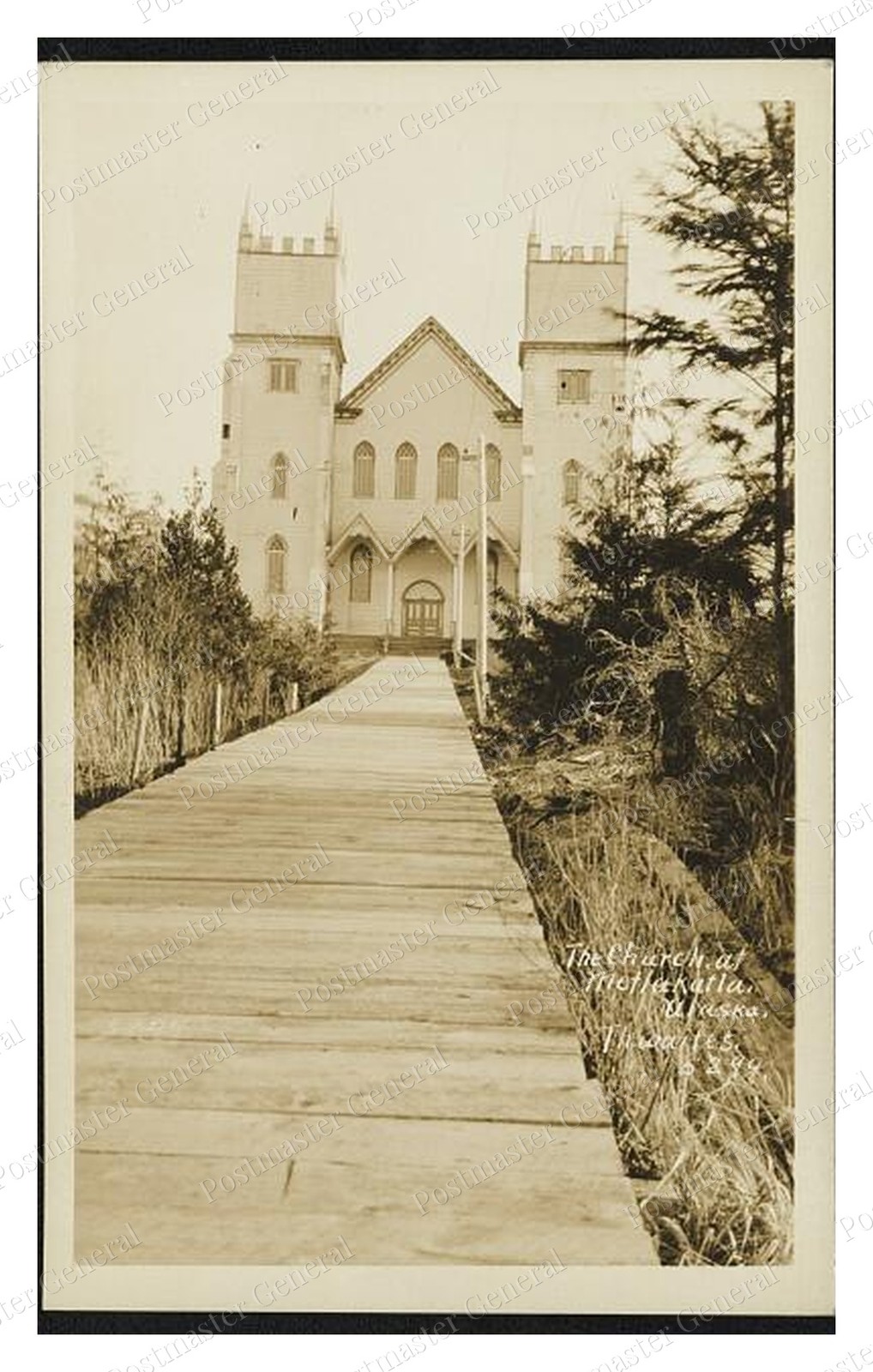 Metlakatla Alaska Church Standard Postcard COPY RPPC