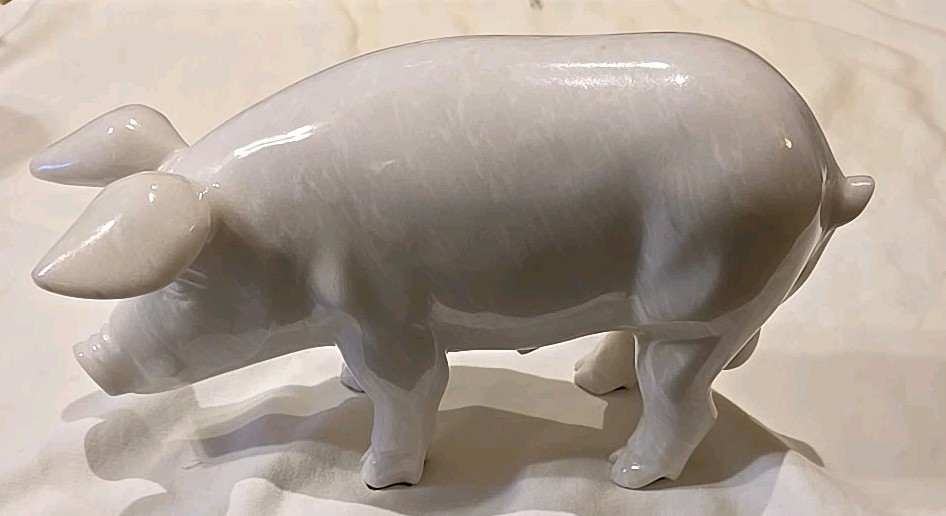 Vintage Maitland-Smith Marble Pig 8 Pounds Approx 11x3x5.5