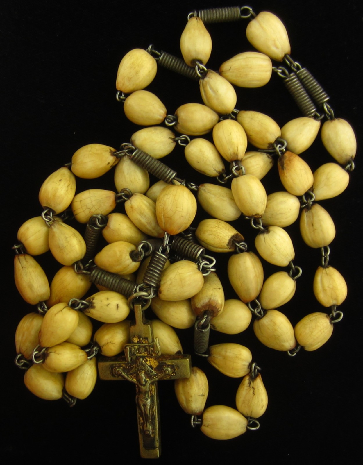 Vintage Rosary Job's Seeds Job's Tears Religious Holy Catholic Jesus Cross