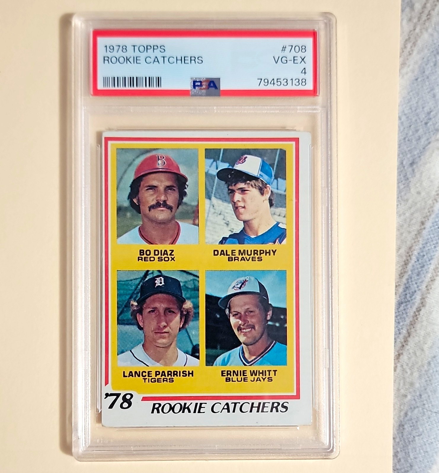 Topps 1978 Topps Rookie Catchers #708 Diaz/Murphy/Parrish/Whitt PSA 4