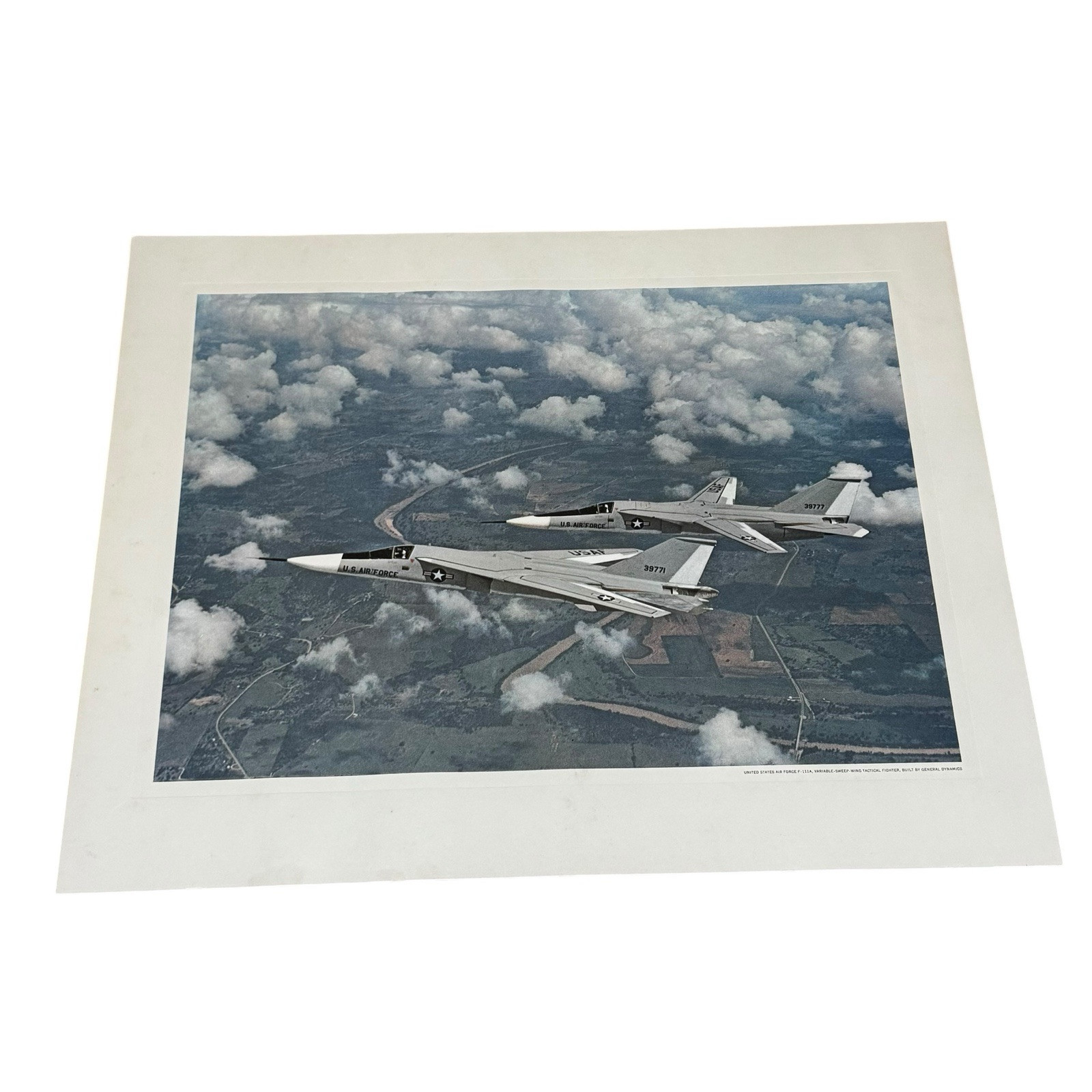 Vintage F-111A Aardvark Litho Print Lithograph 16x20 USAF Convair