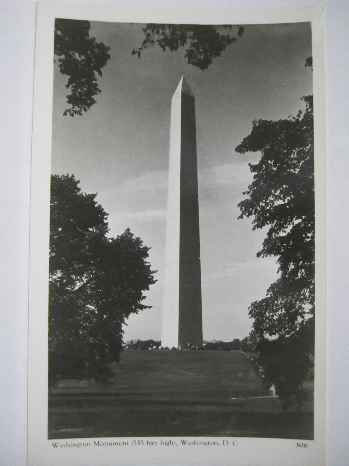 WASHINGTON MONUMENT REAL PHOTO POSTCARD WASHINGTON DC 1930s RPPC