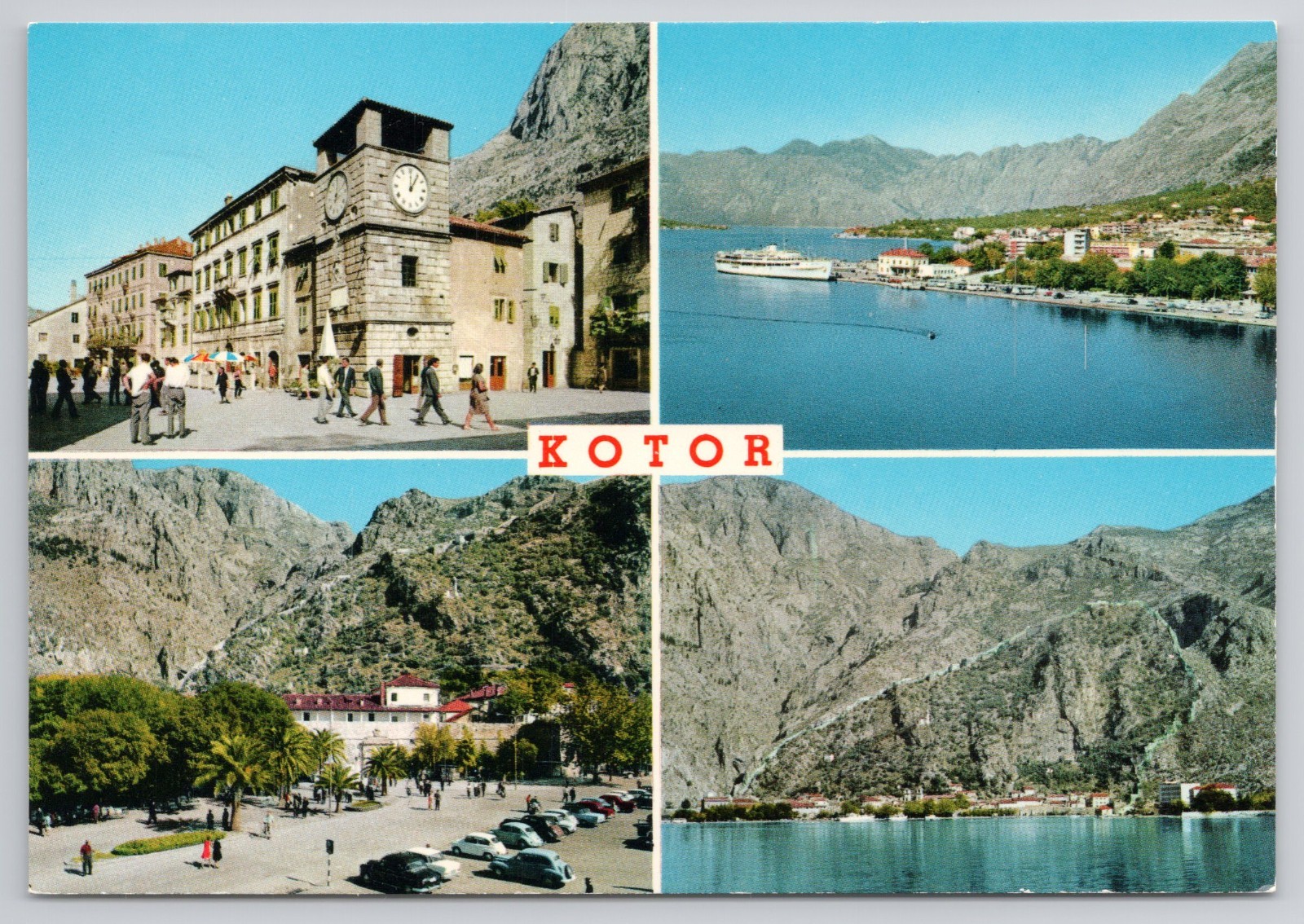 Kotor Montenegro Bay Multi View Scenic Coastal Postcard