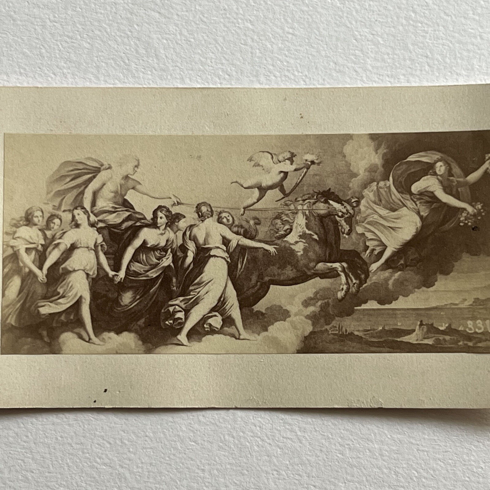Antique CDV Filler Photograph Dawn The Aurora Guido Reni Mythology