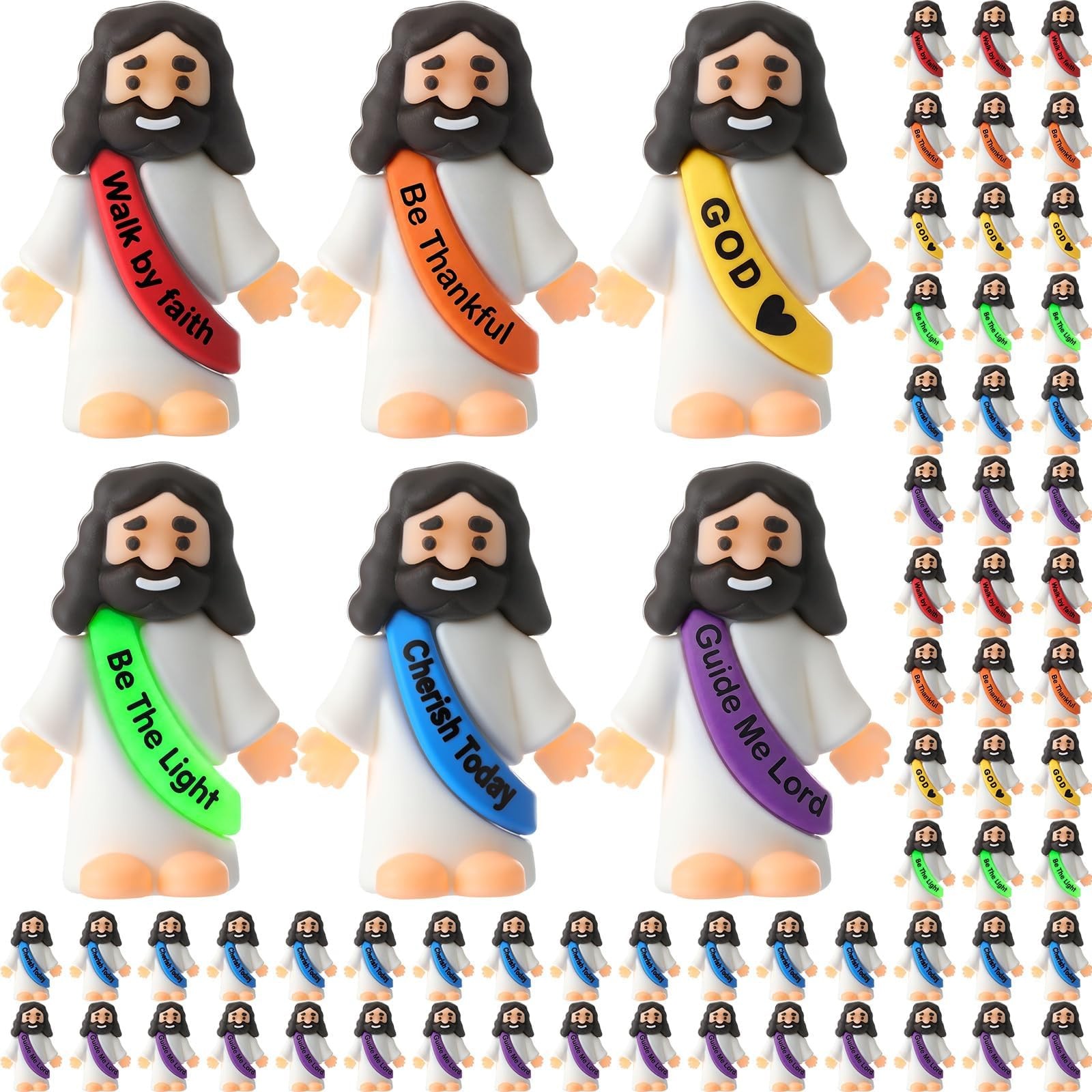 Barydat 200 Pcs Mini Jesus Figurines Bulk Tiny Jesus Toys Little Figures Mini...