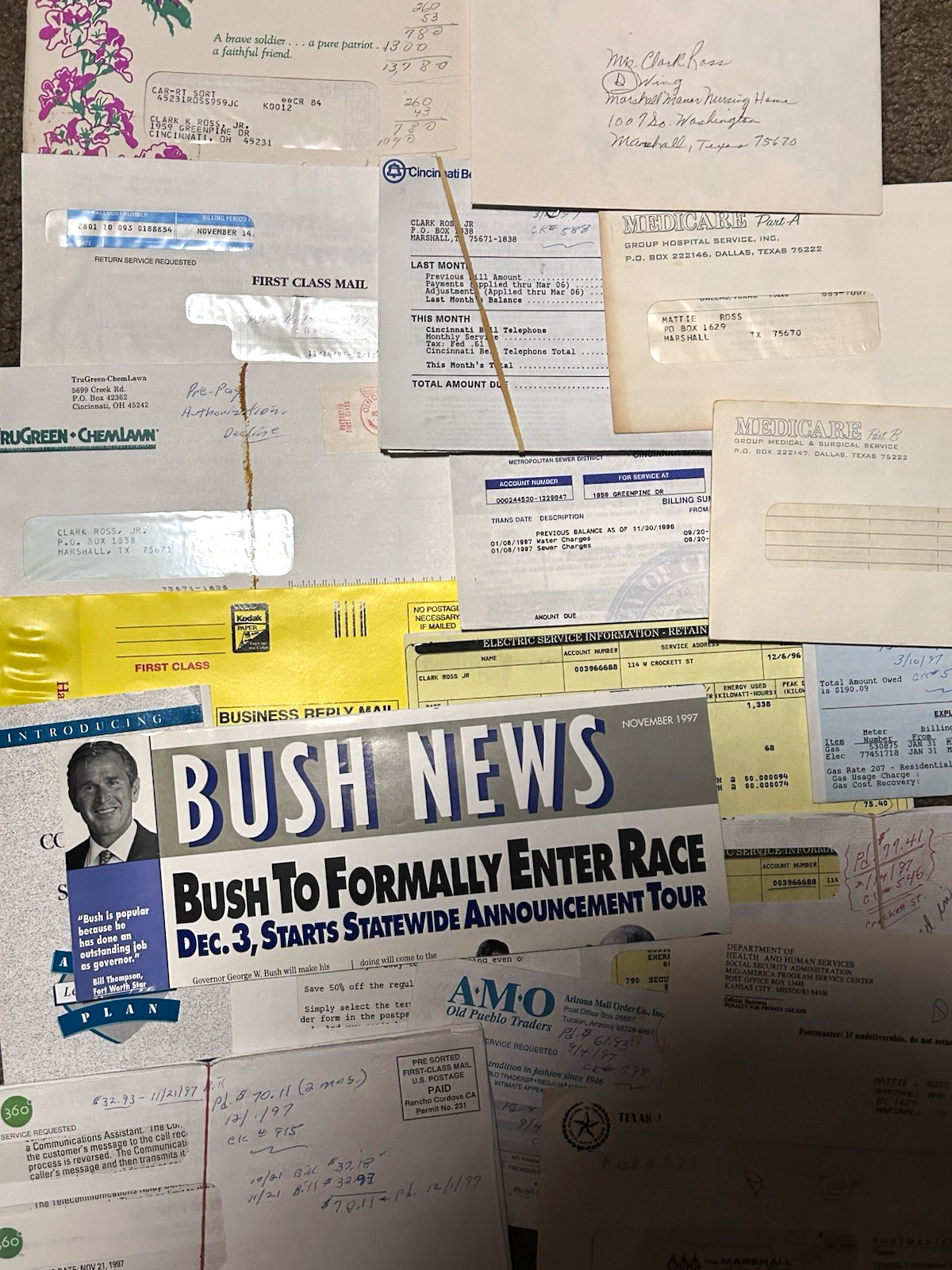 Vintage 1980s-2000s Assorted Lot of 100 Junk Mail Bills Scrapbooking Journaling