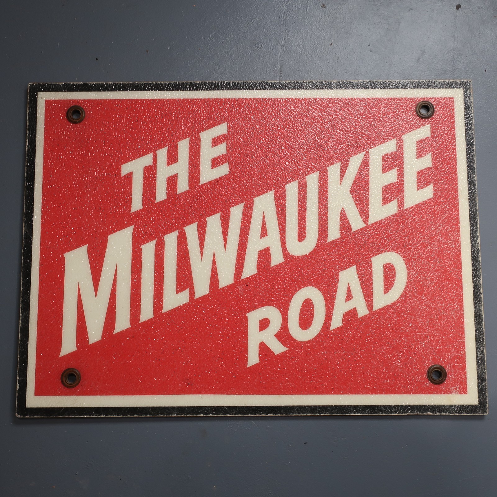 Milwaukee Road RR Diesel Locomotive Herald Fiberglass Sign - 16.75” x 22.75”