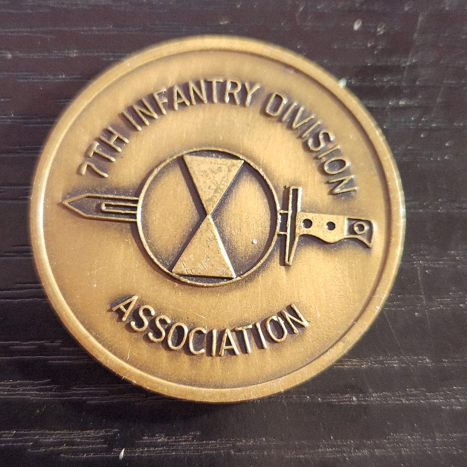 US Army 7th Infantry Division Association Challenge Coin WWI WWII Korea