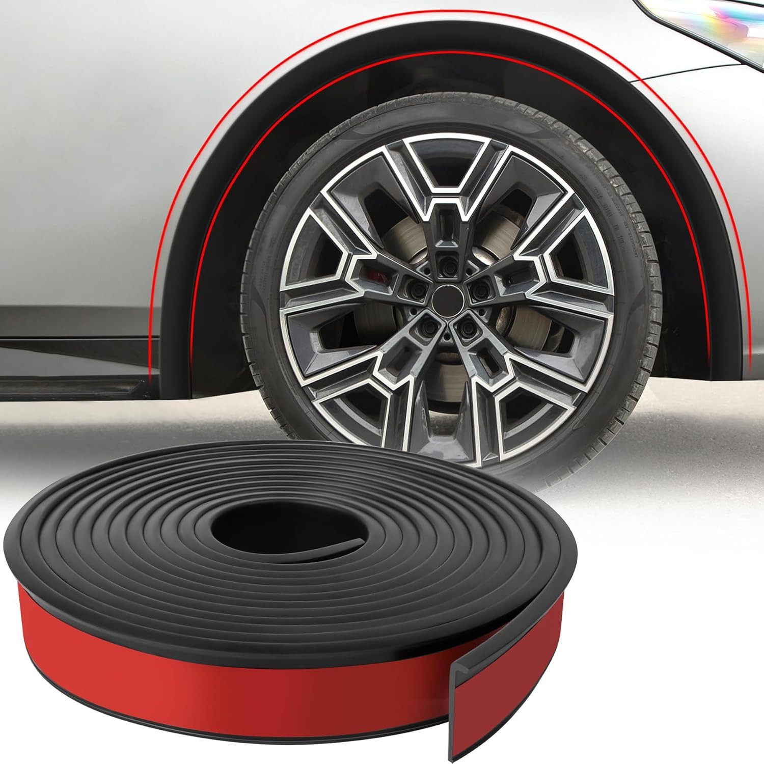 20FT Car Wheel Eyebrow Arch Trim, Fender Flares Protector, Rubber Wheel Eyebrow