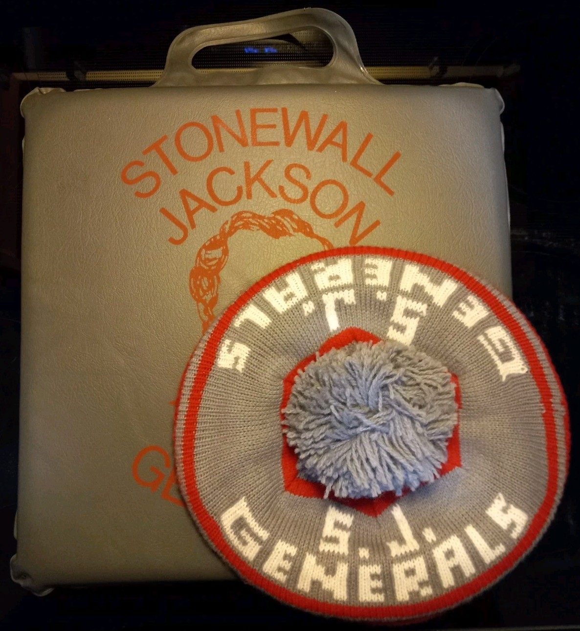 STONEWALL JACKSON Generals Seat Cushion Hat School Charleston West Virginia WV