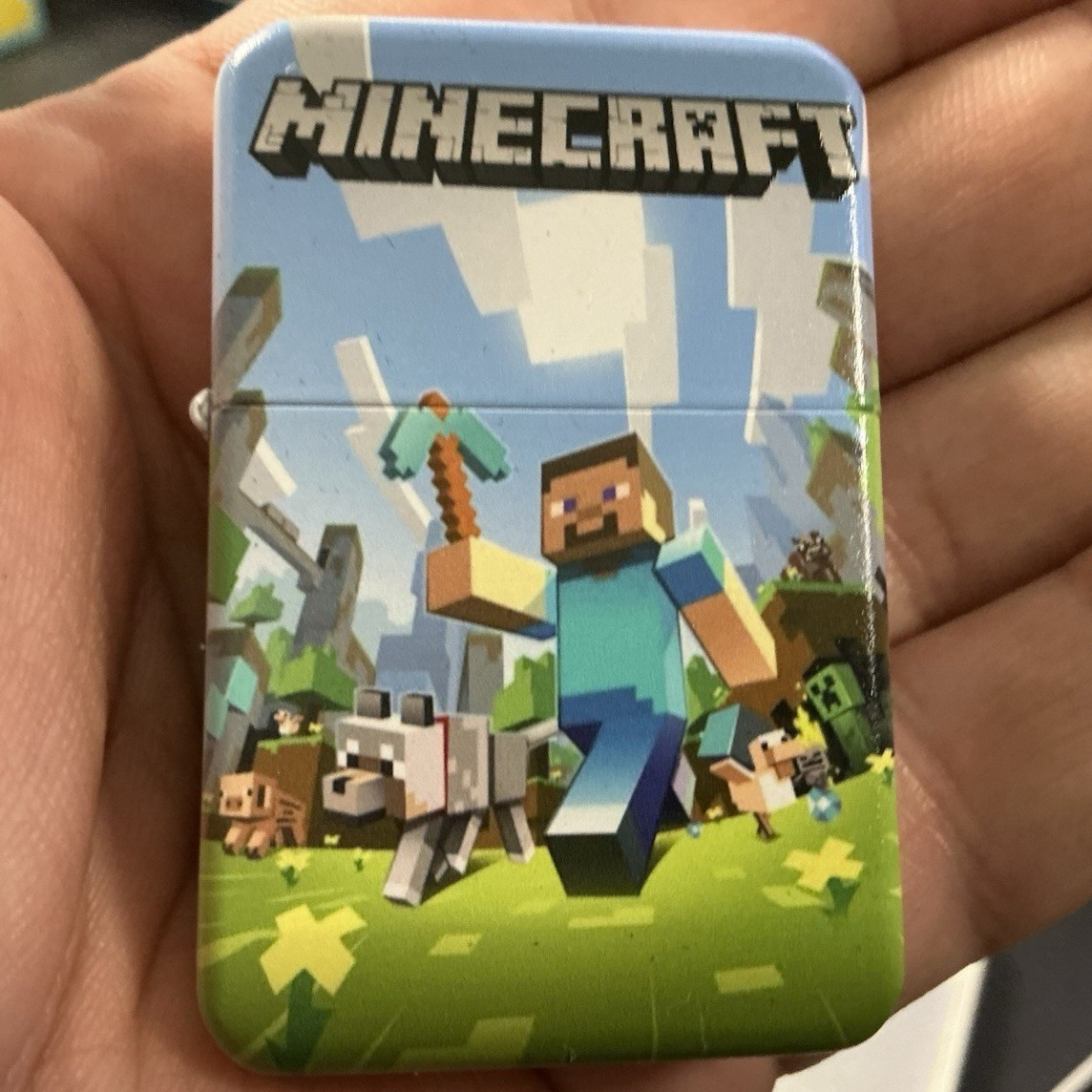 Minecraft Flip-Top Lighter w/ Steve Character Artwork Design