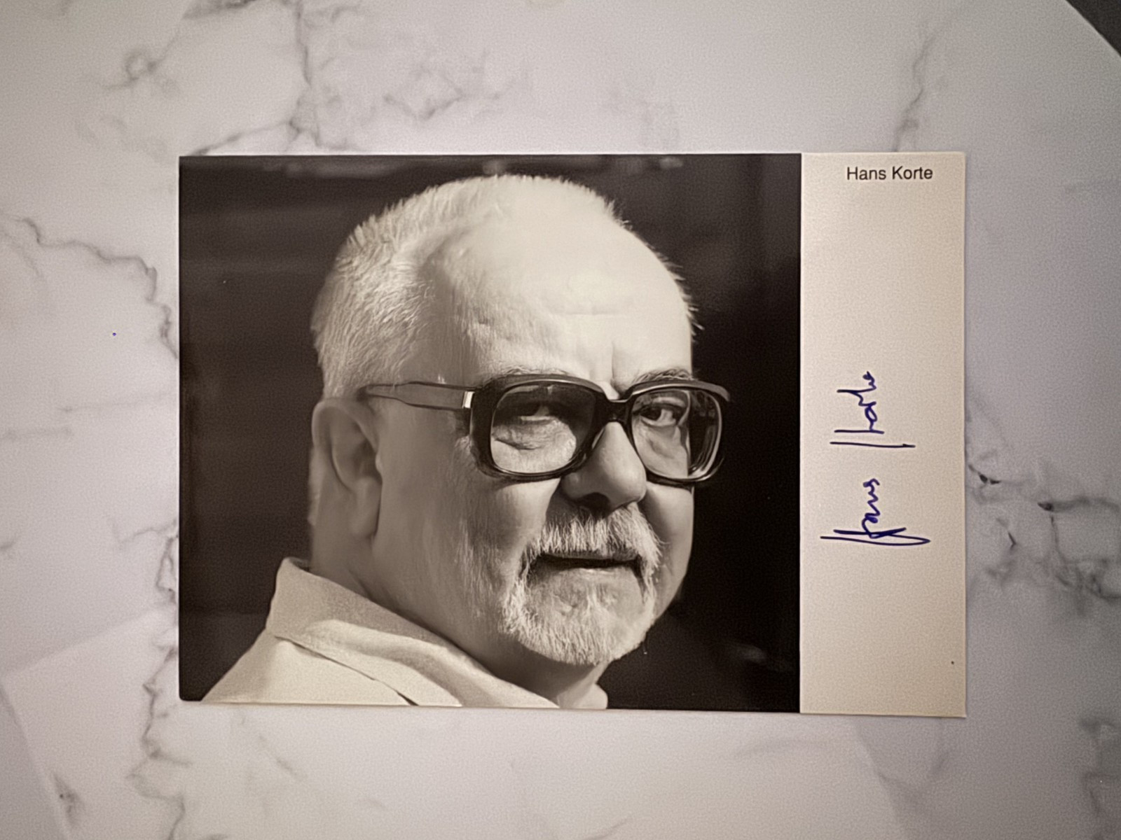 HANS KORTE (+2016) RUDEL Autograph Card Original Signed