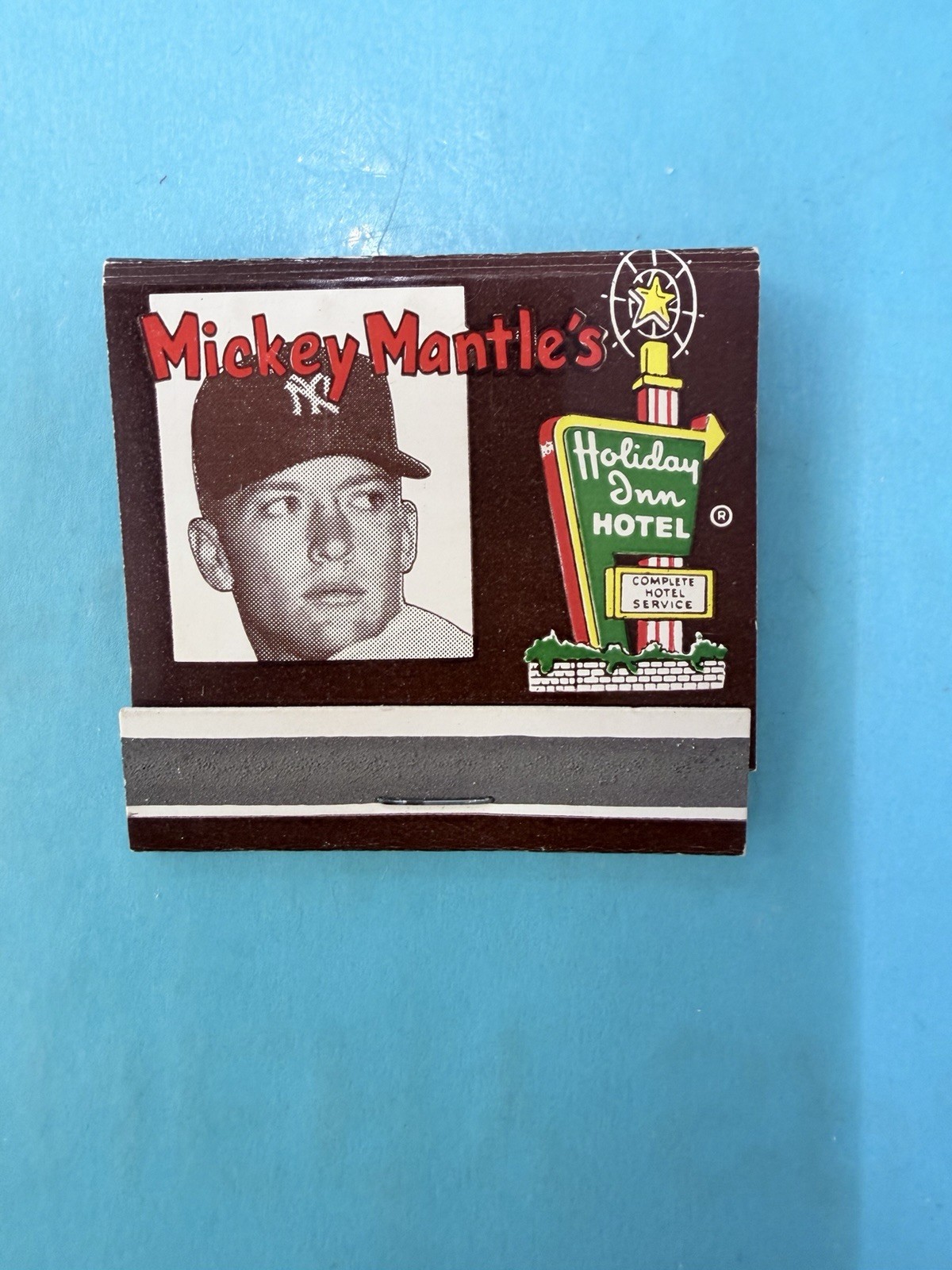 1960’s Mickey Mantle's Cover Holiday Inn Hotel FULL Matchbook Joplin MO NM.