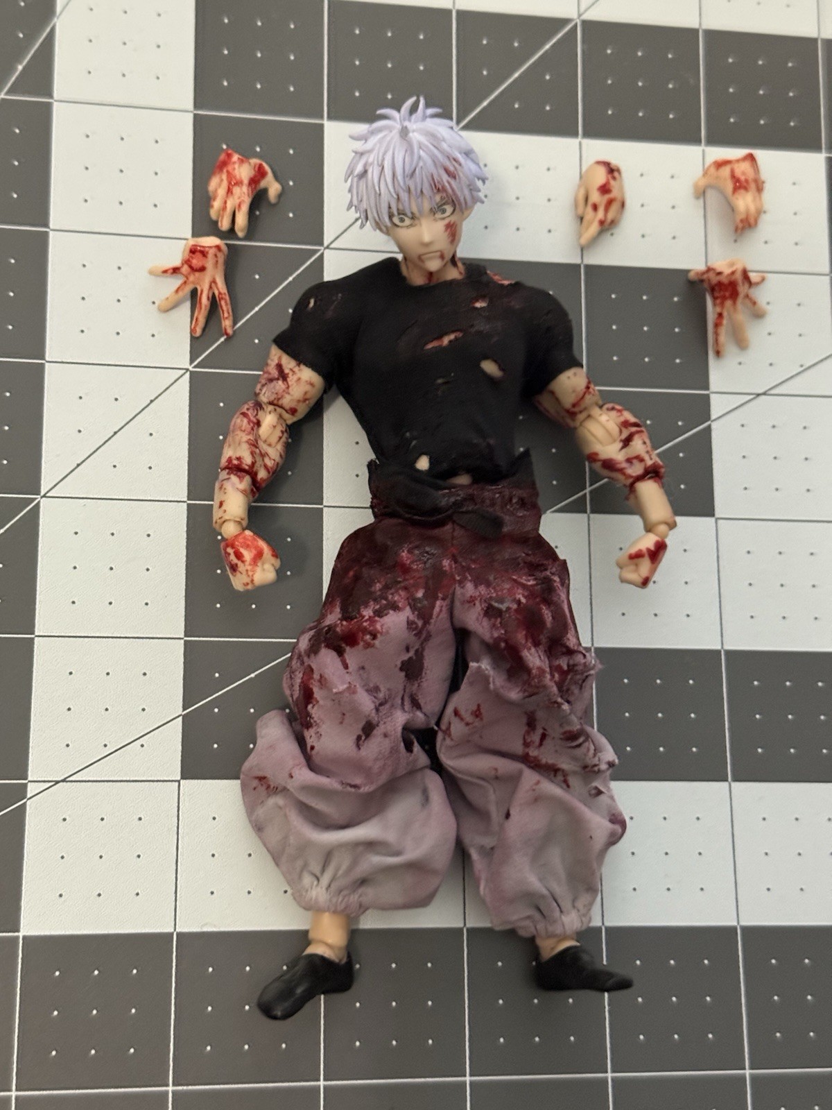 Custom Bloody Gojo Figure Wind Toys Shfiguarts Jujutsu Kaisen Jjk (read Desc)