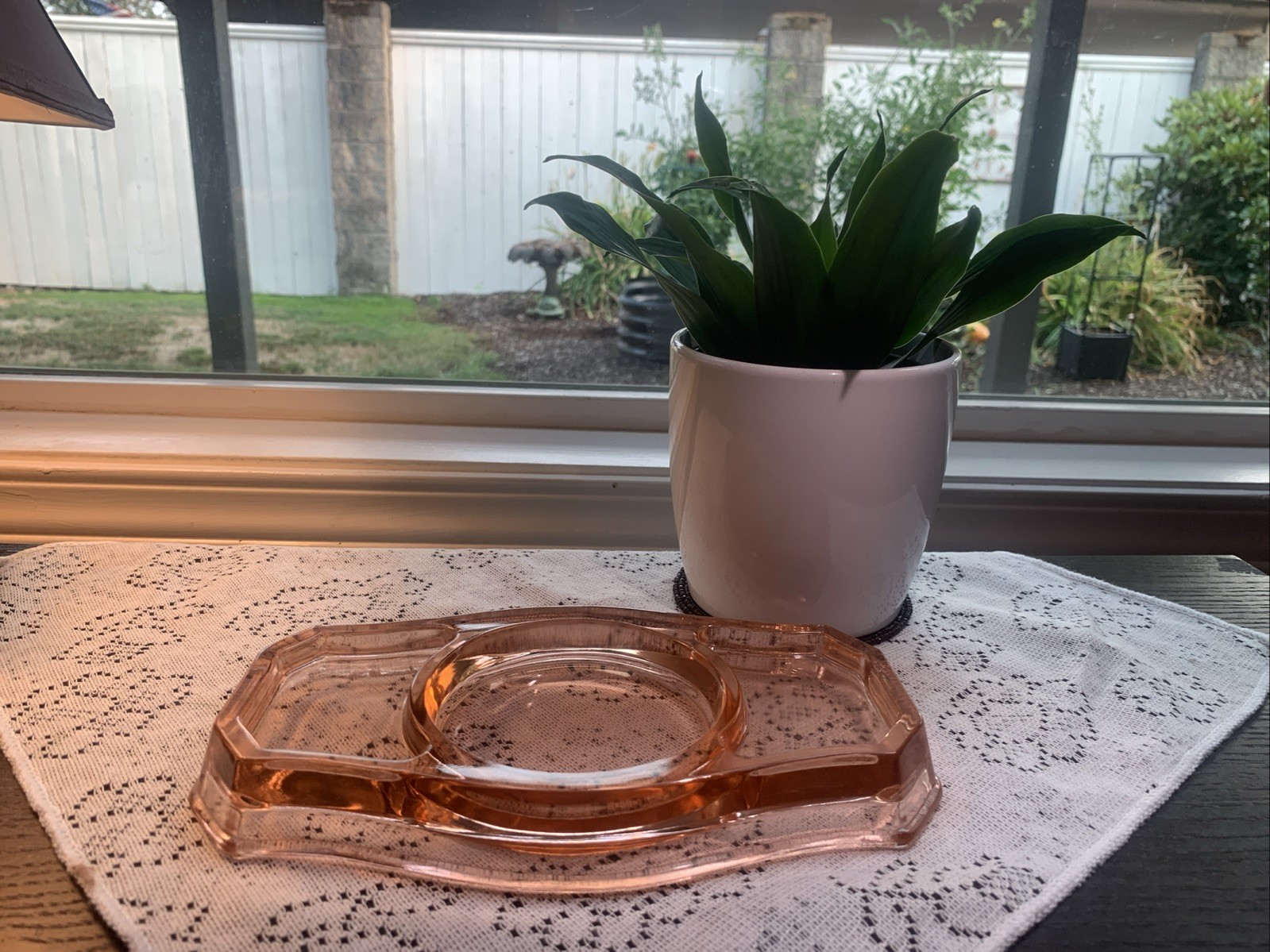 VTG Cambridge Pink Depression Glass Vanity Dish 1920s or 1930s