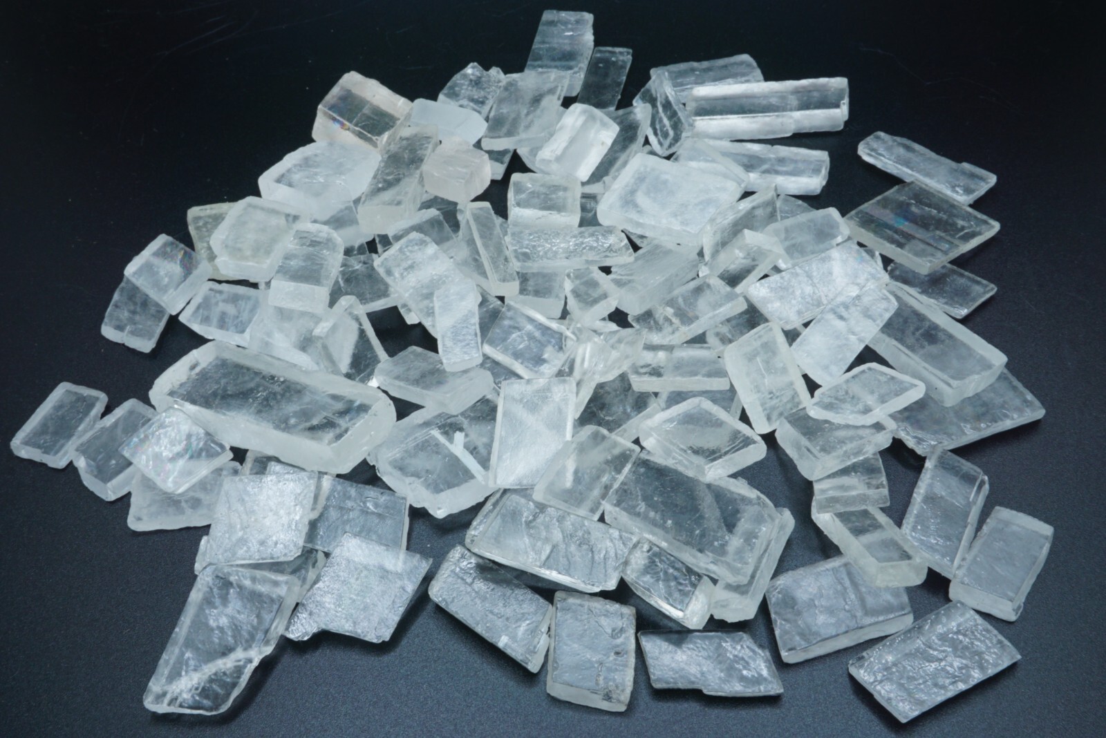 Micro Optical Calcite 1/4 Lb Natural Rhombohedral Crystals Small Clear Calcite