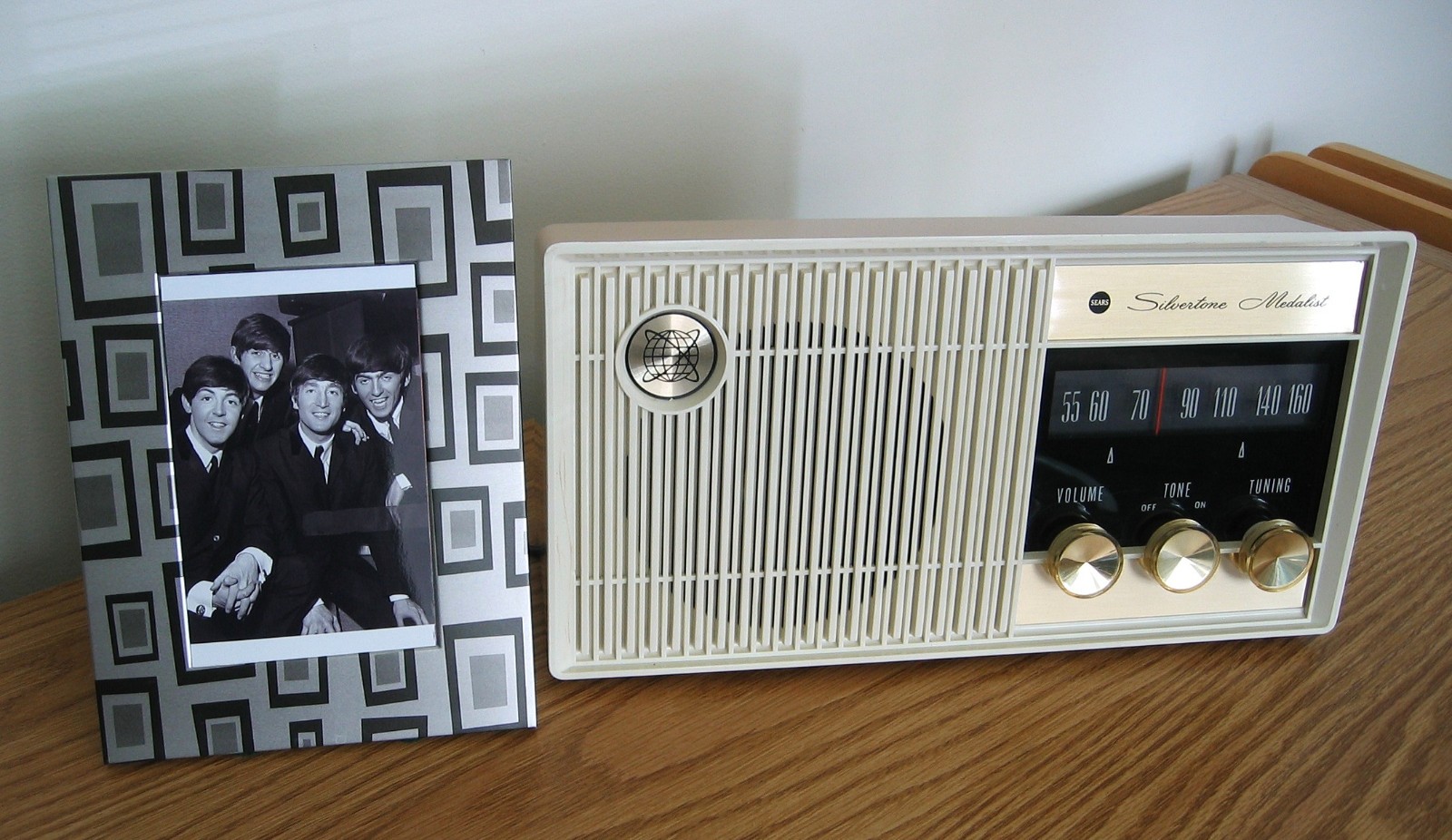 Restored Vintage Sears SilverTone AM Table Radio from 1962