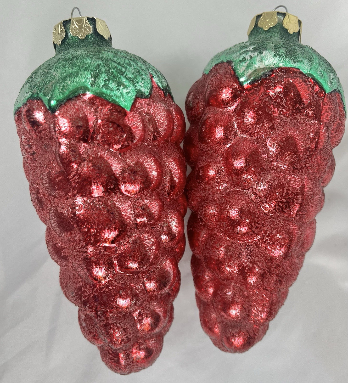 Vtg West Germany Glass Christmas Ornament Huge 7\