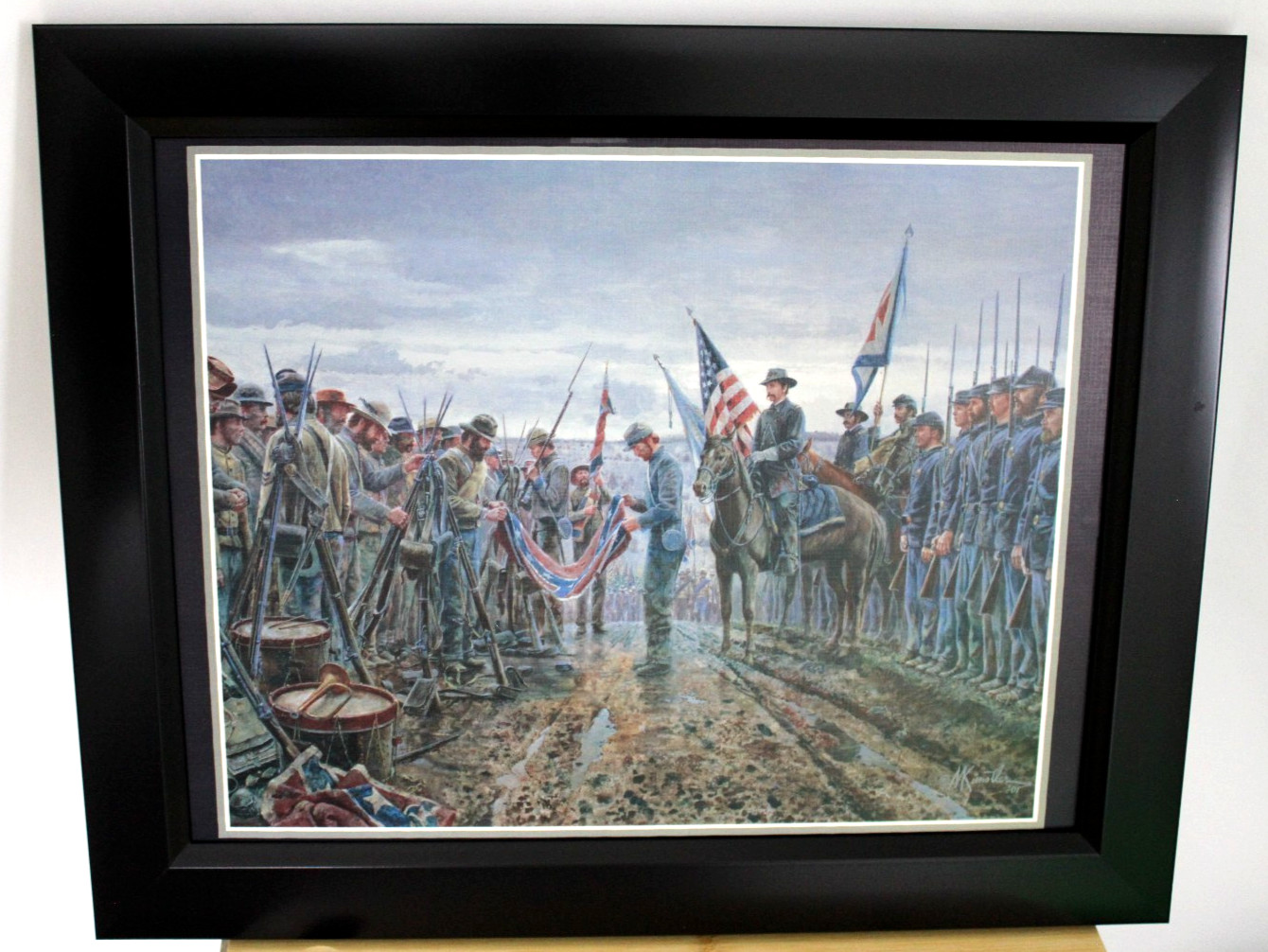 Lg Size Framed Civil War Print, Mort Kunstler SALUTE OF HONOR Appomattox Court H