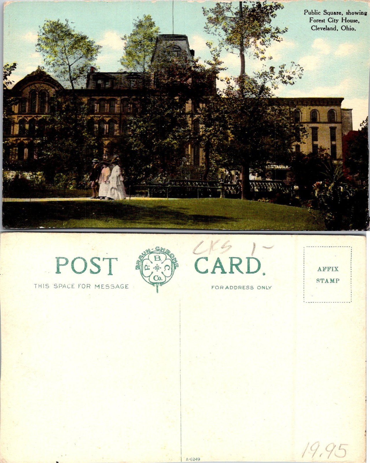 Cleveland OH Public Square, Showing Forest City House Building Postcard 71851