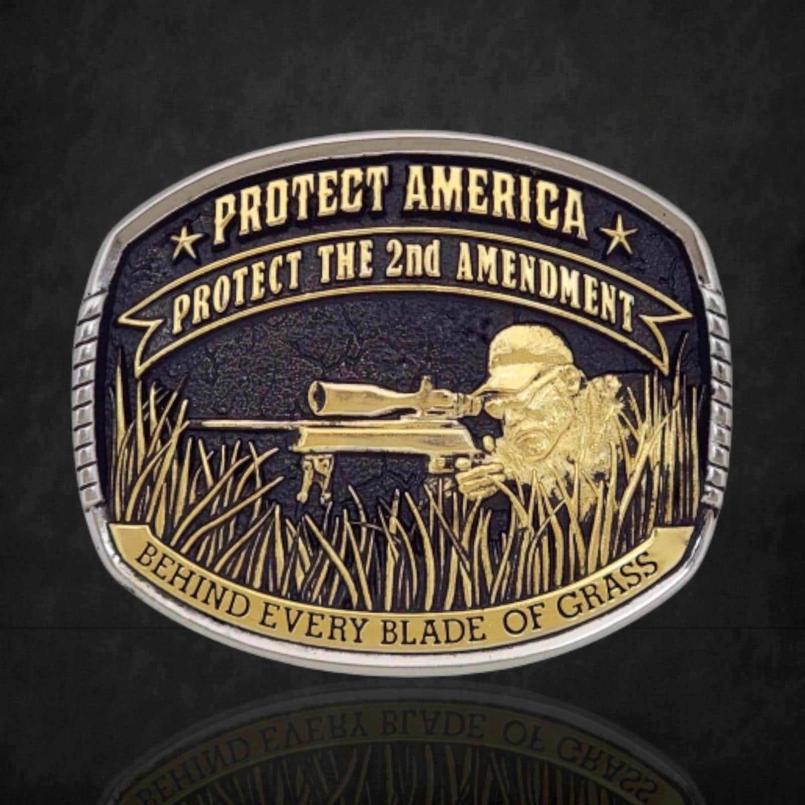 Montana Silversmiths Chris Kyle Protect 2nd Amendment Buckle Retail $55 ~ NEW