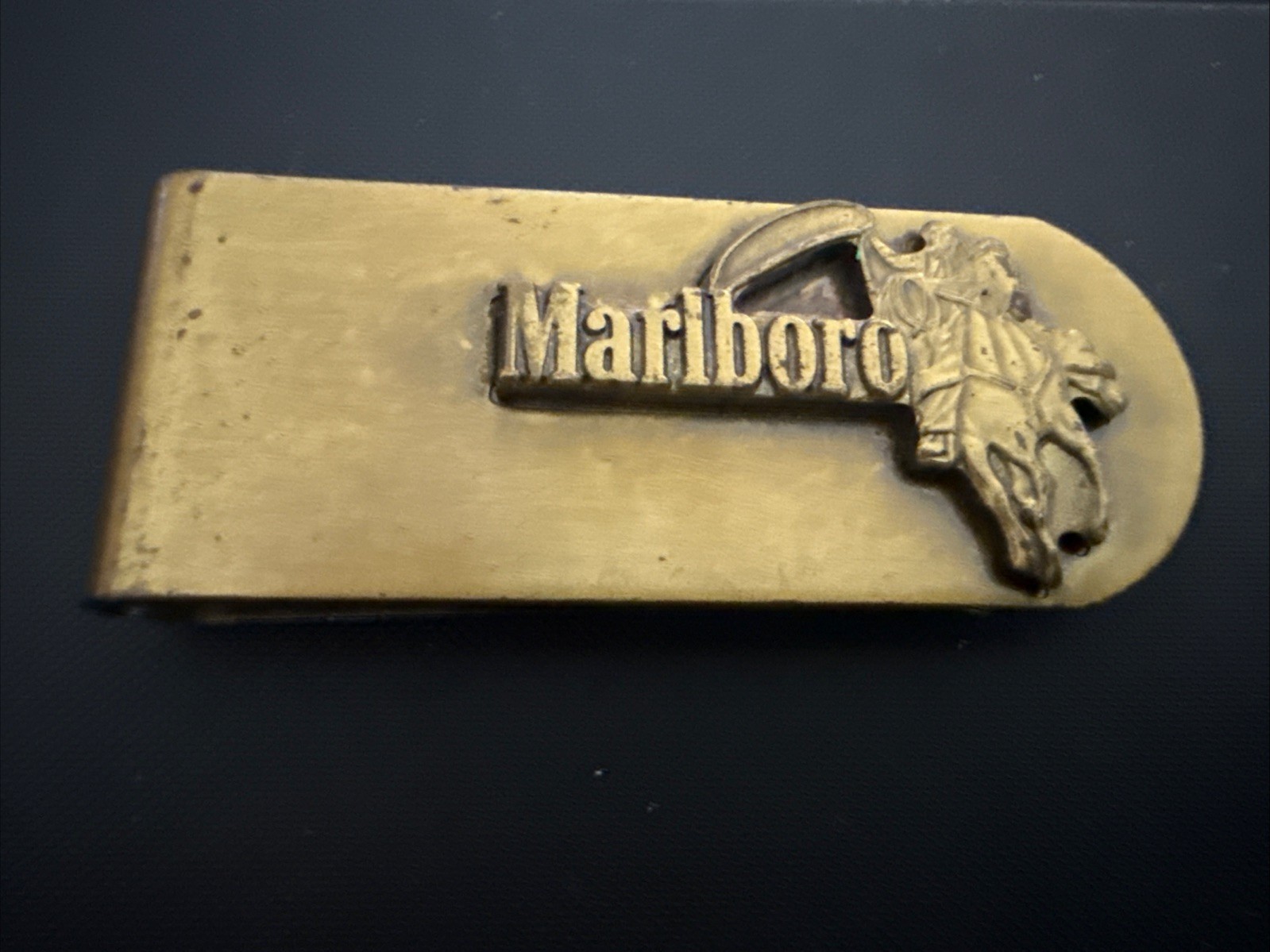 Vintage Marlboro Man on Horse Brass Money Clip