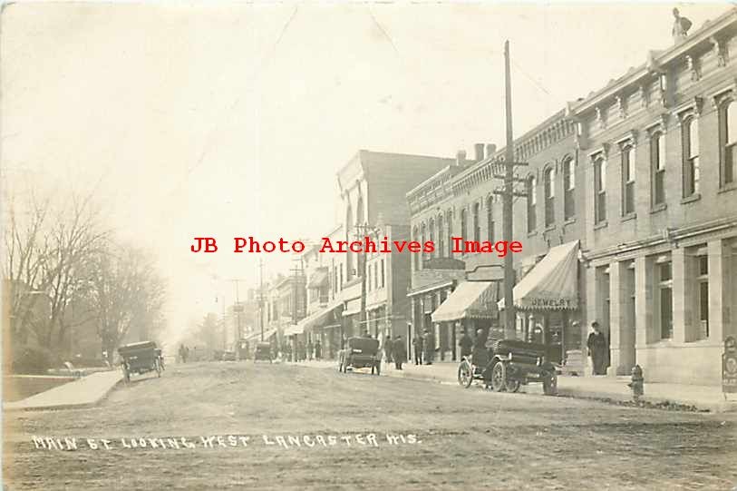 WI, Lancaster, Wisconsin, RPPC, Main Street, Business Section, Cook Photo