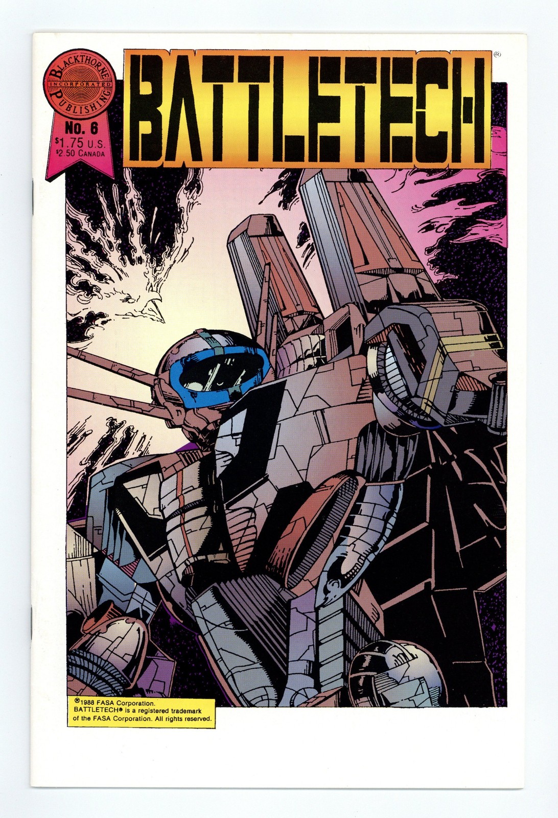 Battletech #6 FN 6.0 1988