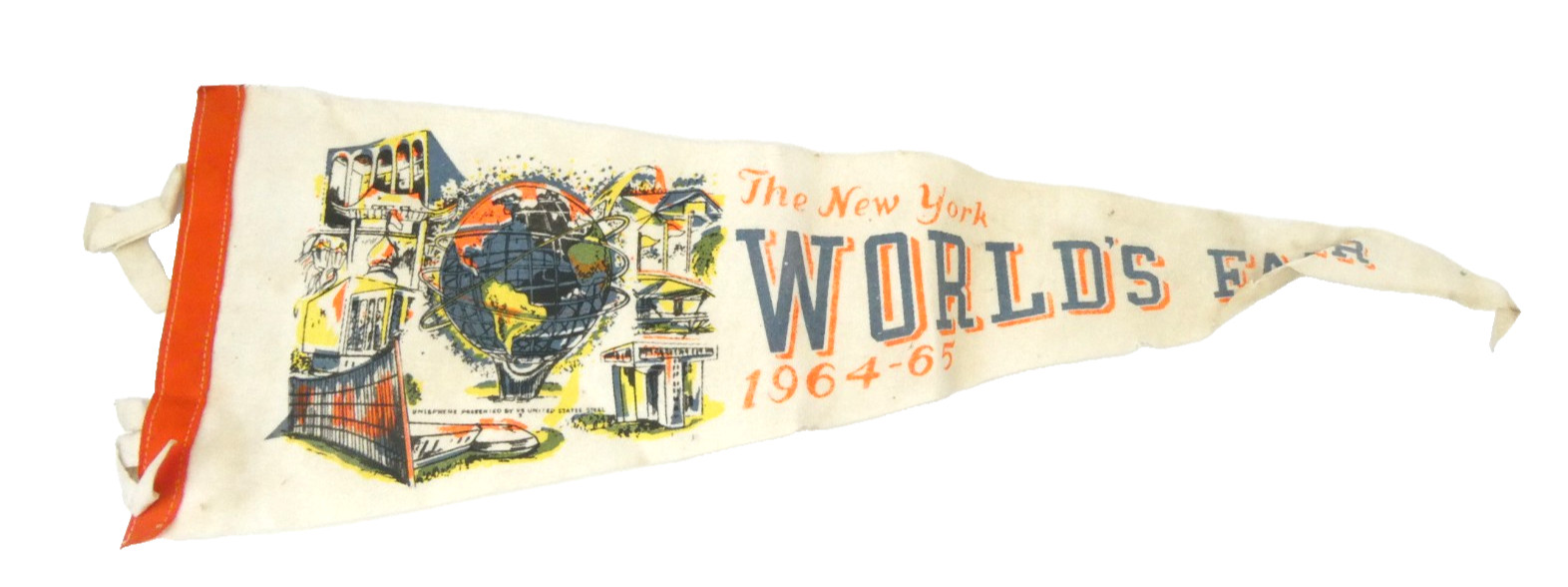 1964-65 New York World's Fair Pennant Unisphere U.S. Steel Vintage Souvenir