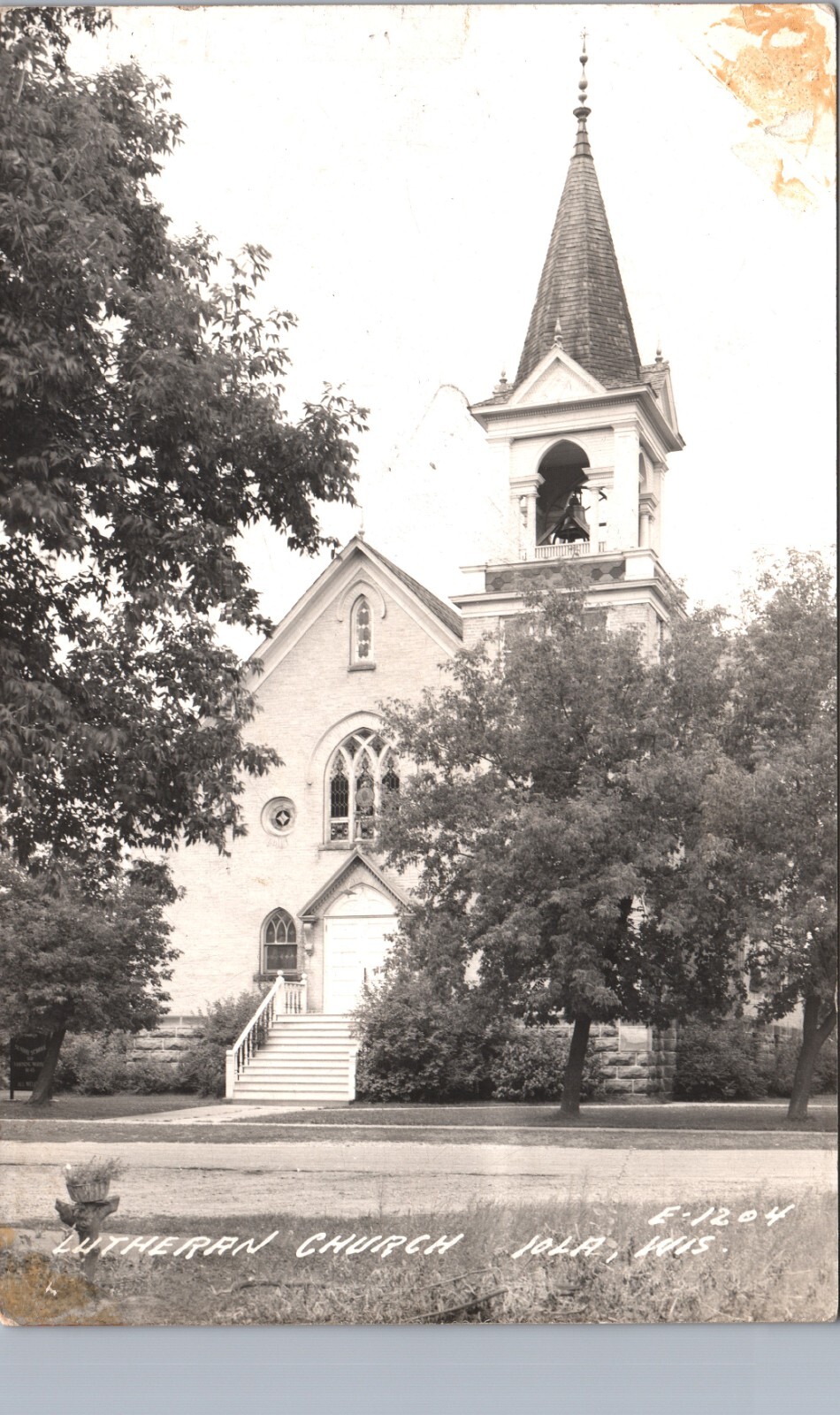 LUTHERAN CHURCH iola wi real photo postcard rppc wisconsin