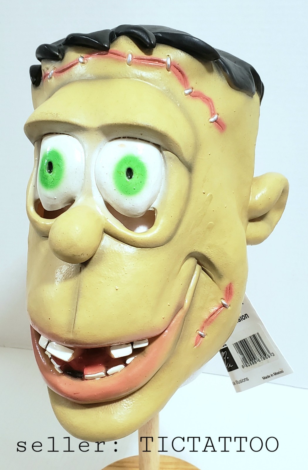 🔥 GOOFY FRANKENSTEIN Halloween MASK ILLUSIONS 1999 Mexico NEW Weird-Ohs Style