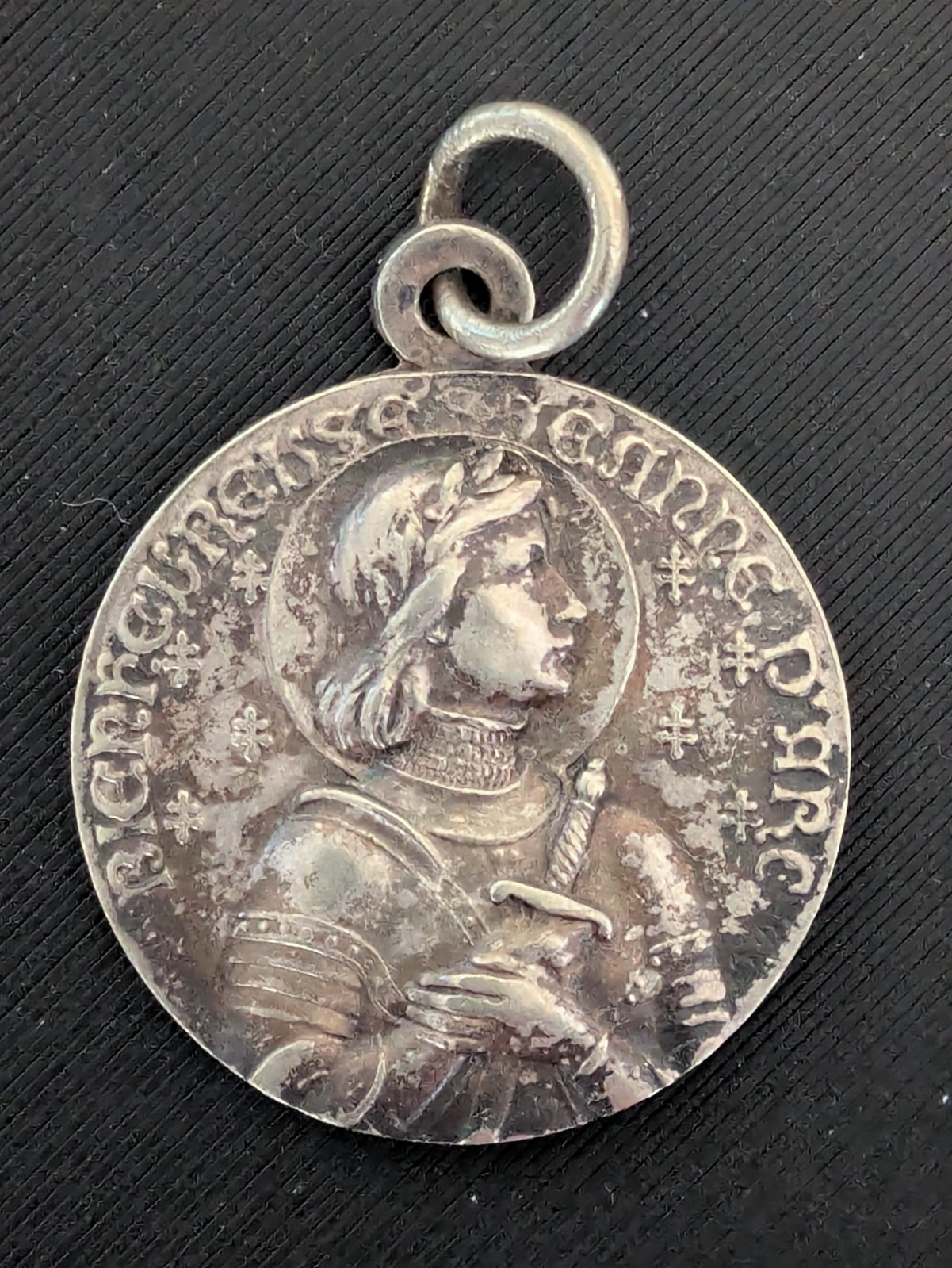 Antique Silver Joan of Arc Medal 1909 commemorate her beatification