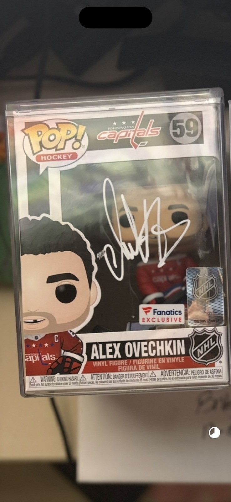 ALEX OVECHKIN Signed FANATICS Funko POP Hockey #59 BAS Beckett COA w/Hard Case