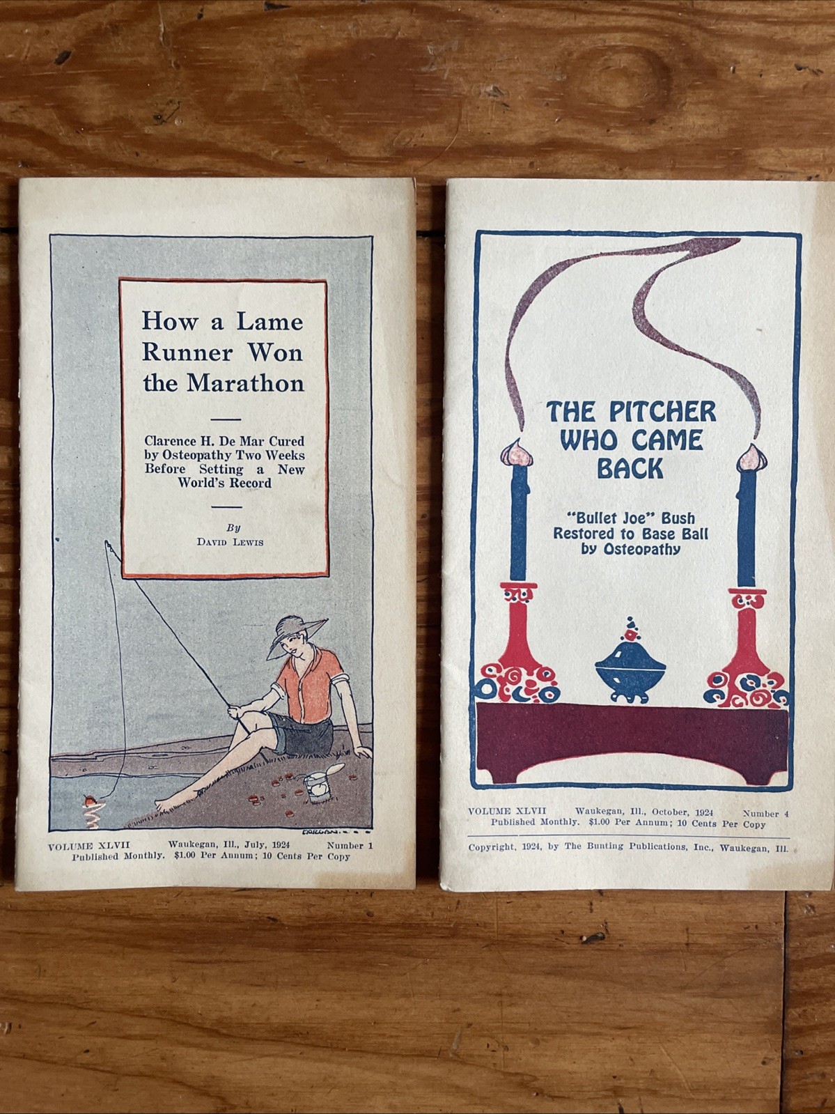 Two Vintage 1924 Osteopathic Health Brochure Testimonial Booklet