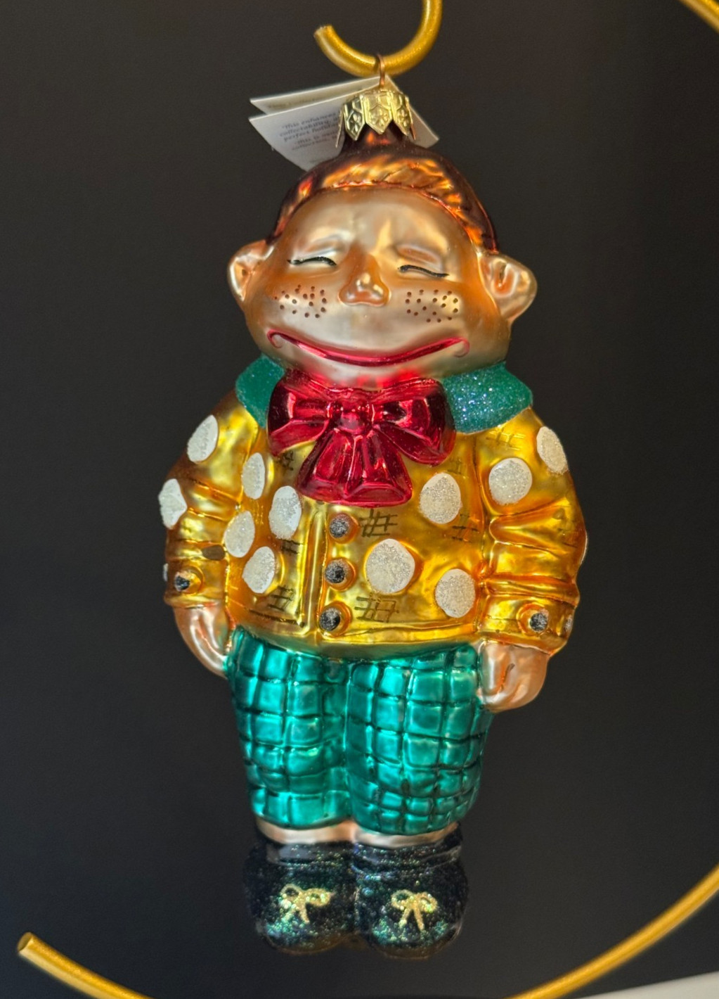 Vintage Christopher Radko JINKS CLOWN  Freckles Christmas Ornament Glass 1998